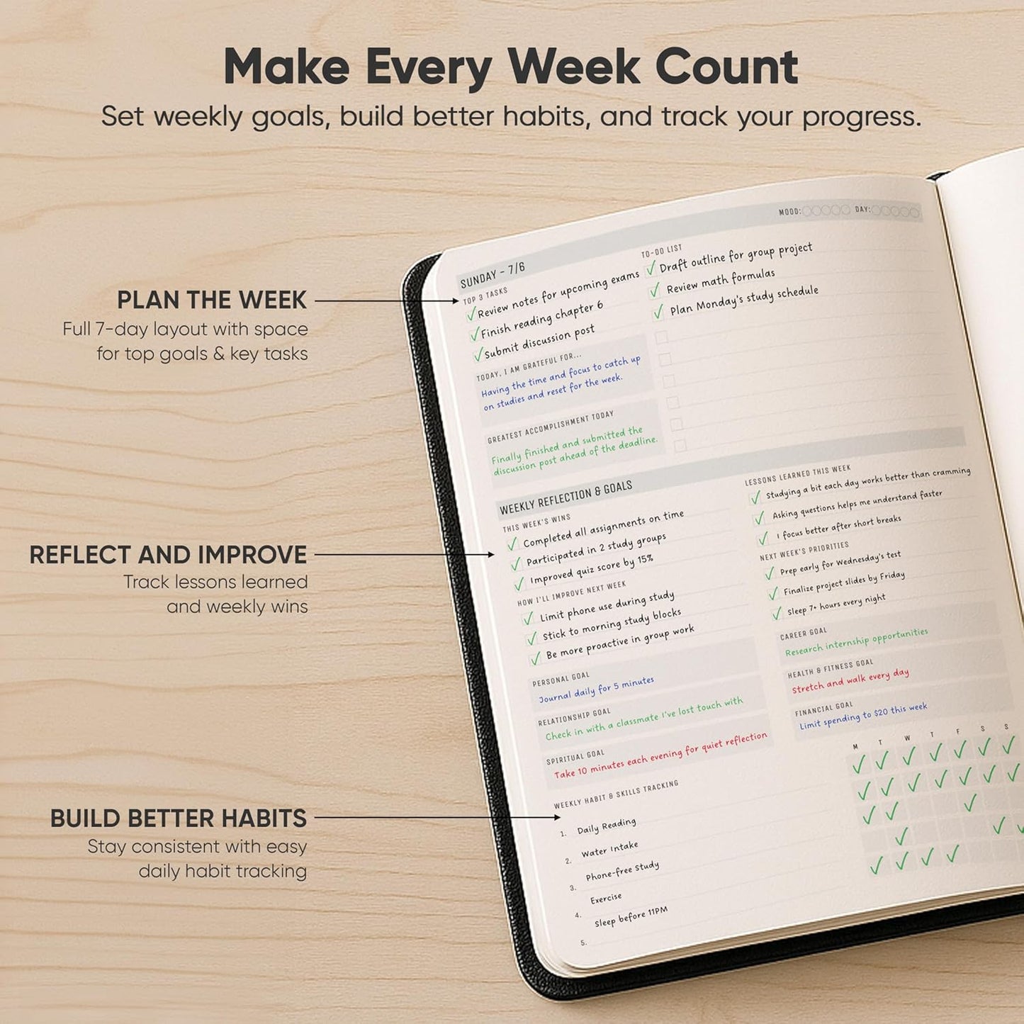 July 2025-2026 Planner 8.5 x 11 Pro Max - Dated Productivity & Academic 2025-2026 - Daily, Weekly & Monthly Planner With July Start Date - A4 - Productivity Store