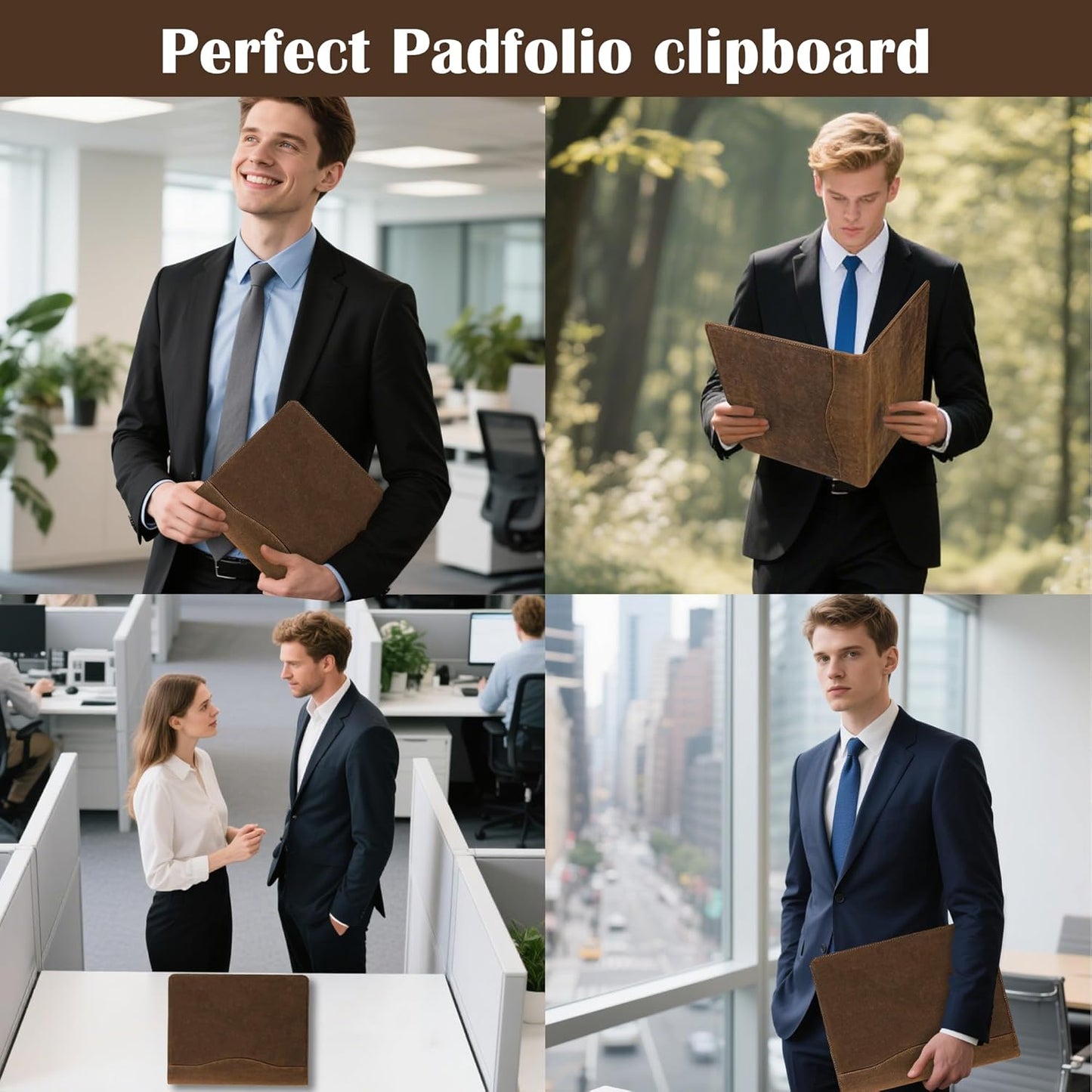 AZXCG Custom Padfolio Binder, Free Engraved Name,Leather Padfolio for Men and Women,Interview Resume Folder,Business Card Holder,Gift Portfolio