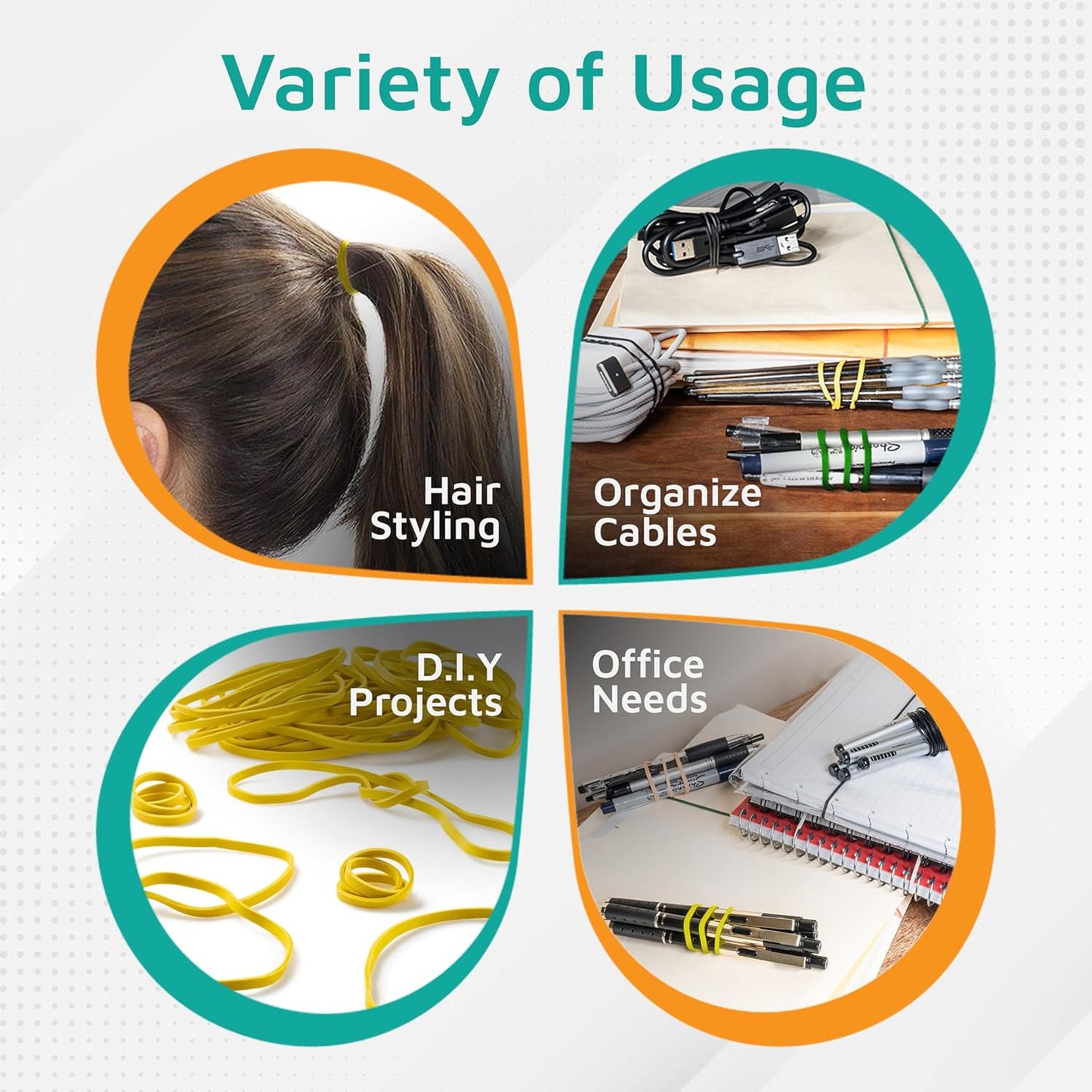 Plastic Mill Rubber Bands Thick Size #33 | Yellow Durable RubberBands 100 Count /pack | 3 1/2 x 1/8" Multi-Purpose Band | Elastics large Long Rubber for Office Supply, File Folders, box, Books, gifts, Notebook|