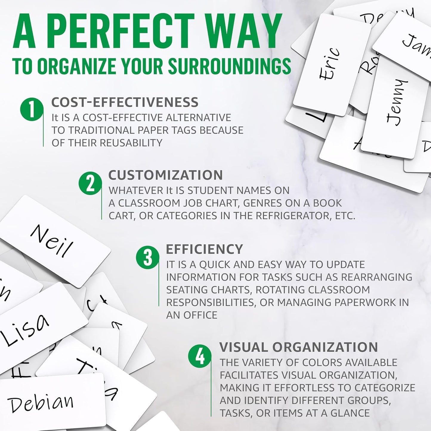 32 Pack Dry Erase Magnetic Labels 2x4 in - Magnetic Name Tags for Classroom Lockers School Bus - Classroom Magnets for Names - Magnet Labels for Whiteboard - Magnet Names Plates for Classrooms Blanked