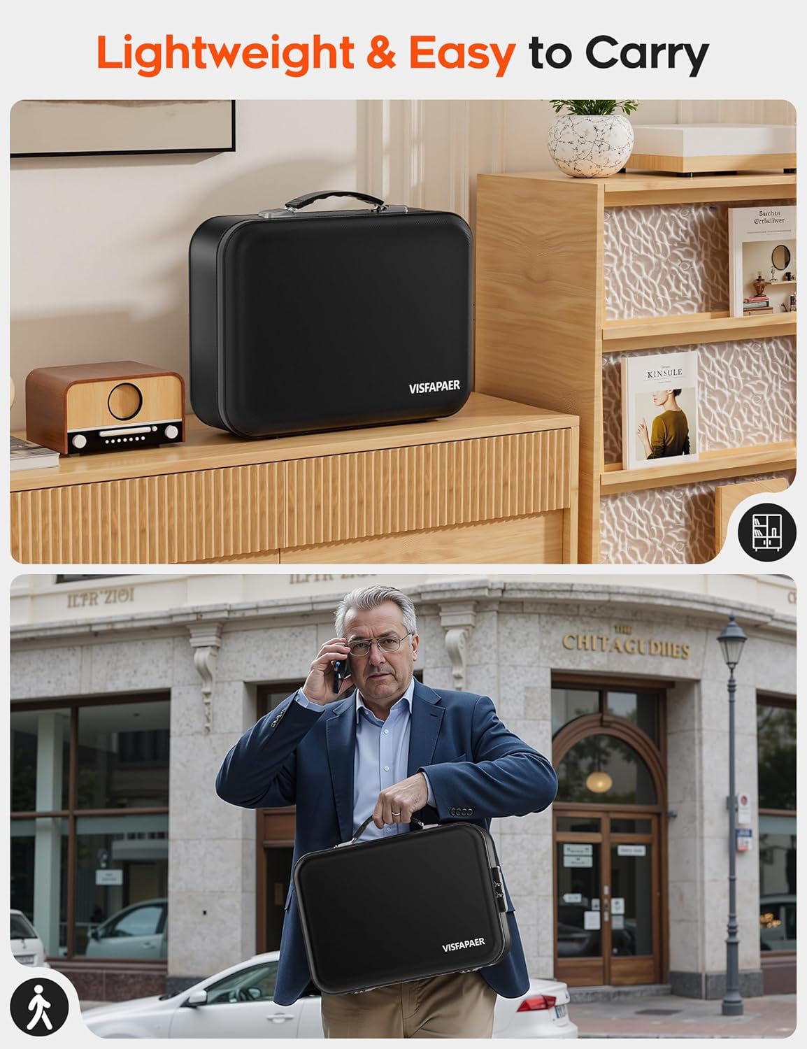 Fireproof Document Box, Fire Proof Safe Boxes for Documents, Important Document Organizer with Lock, Fireproof Waterproof Document Storage Bag for Important Documents, Files and More