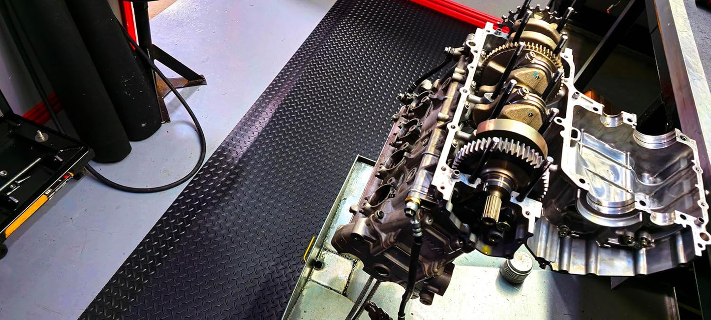 Rhino Mats, American Classic Diamond Anti-Fatigue Mats, Industrial Ergonomic Comfort Standing Mat for Work, Home, Garage, Office, Kitchen or Anywhere (Black 1" Thick, 3 FT. x 15 FT.)