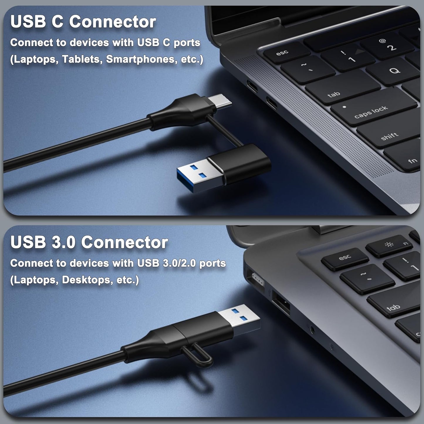 Powered 10-Port USB 3.0 Hub, USB C to 10 Ports USB Data Hub Splitter with Individual LED On/Off Switche, 3.3FT Cable, 12V/3A Power Adapter, for Laptop MacBook Pro/Air PC (Aluminum Gary)