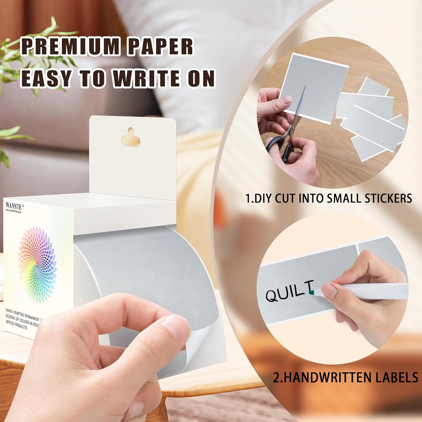3 x 5 Inch 250Pcs Rectangle Color Coding Stickers,Strong Adhesion Easy to Write Label for Moving,Box Organization,Inventory,Business,Silver