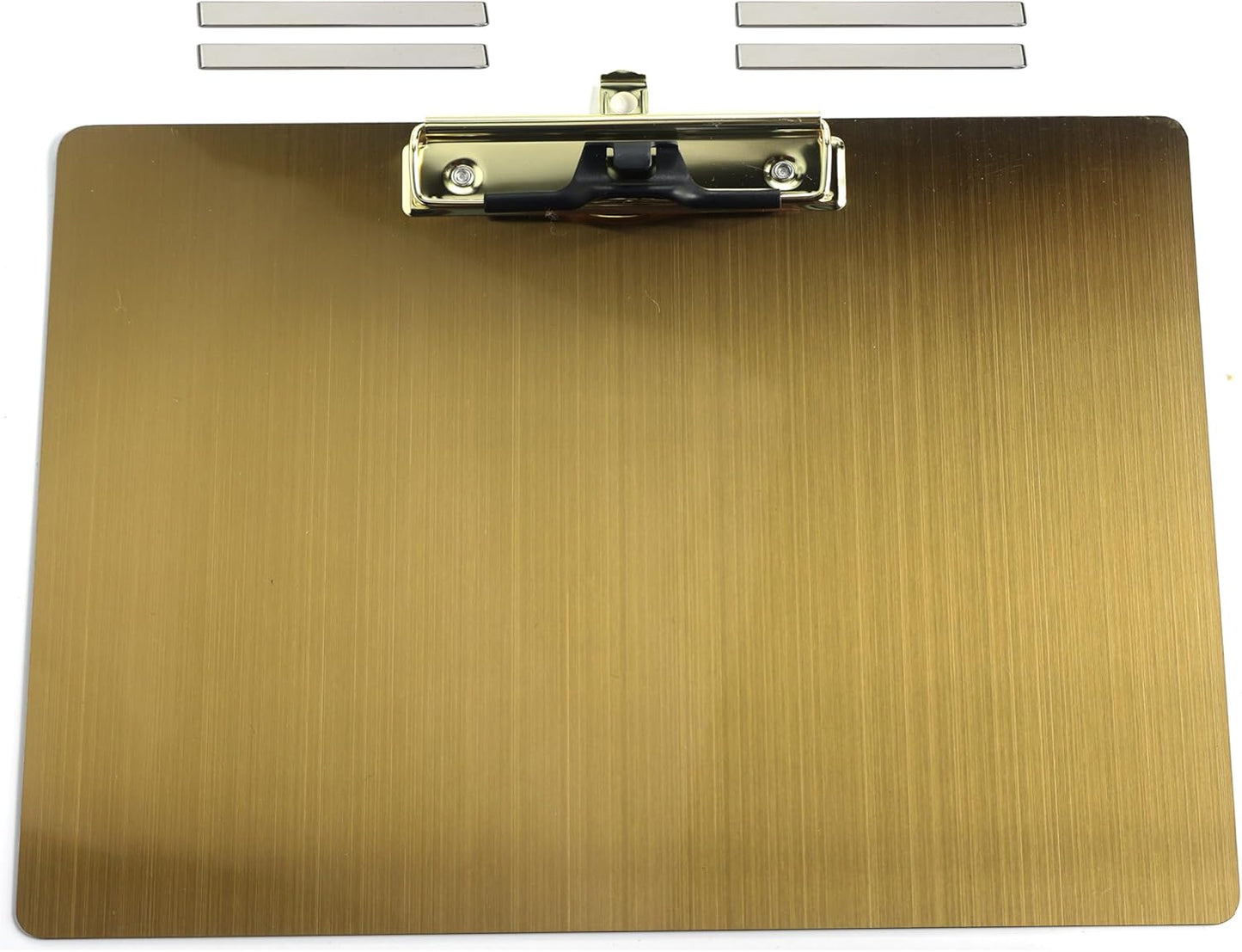 Stainless Steel Magnetic Clipboard with Pen - Multiple Sizes, Magnetic Design, Essential for Office and Home (Gold 9.2 x 12.5 Inches (Landscape Orientation))