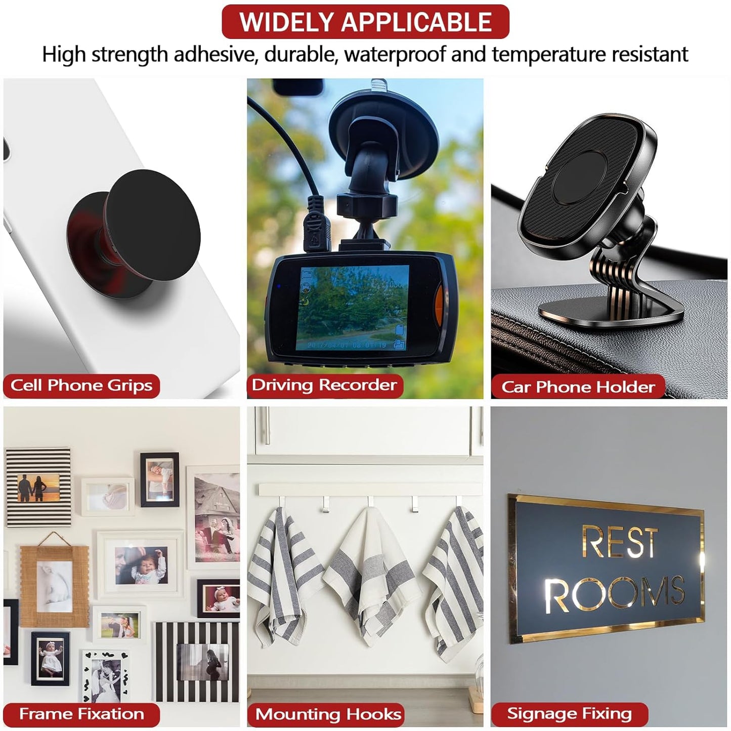 3M VHB Double Sided Adhesive Round 1" Diameter 20 PCS, Heavy Duty Black 5925 Sticky Mounting Foam Tape Strong Adhesive for Car Décor Home Office Logos, 0.025in Thick