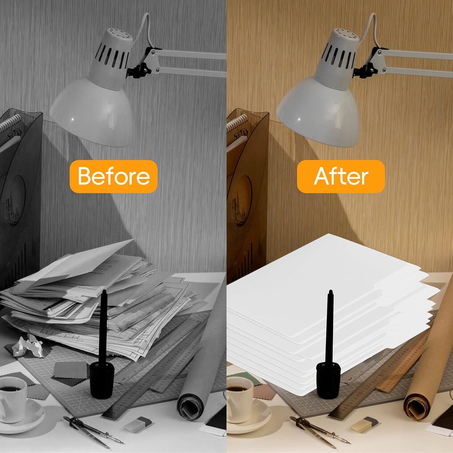 100 Packs White File Folder, File Folders Letter Size,1/3-Cut Tabs,8.5x11 File Folders for Office,School and Home,Organizer Documents