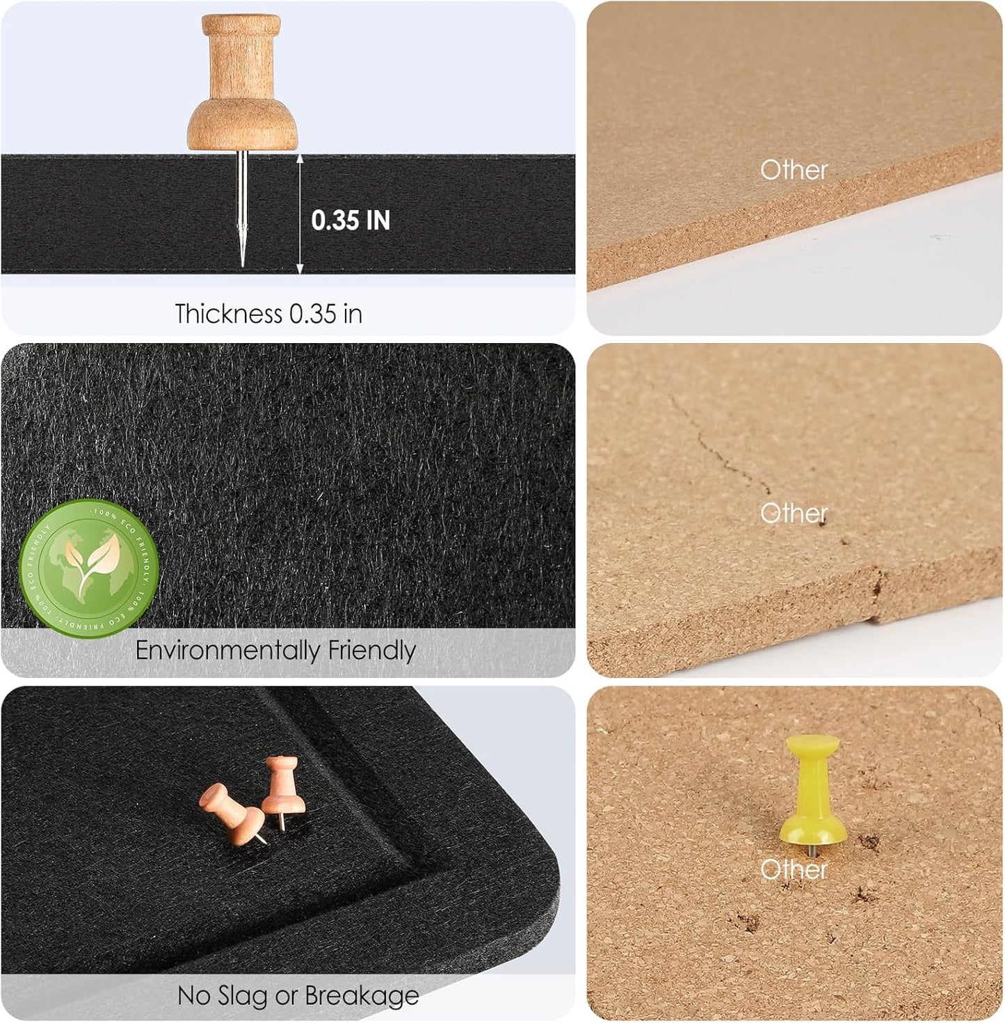 MaxGear Extra Large Bulletin Board 60" x 36", Foldable Felt Board Vision Board Supplies, Cork Board for Office, Home, School, Small Pin Boards for Walls Decorative Display Board Black