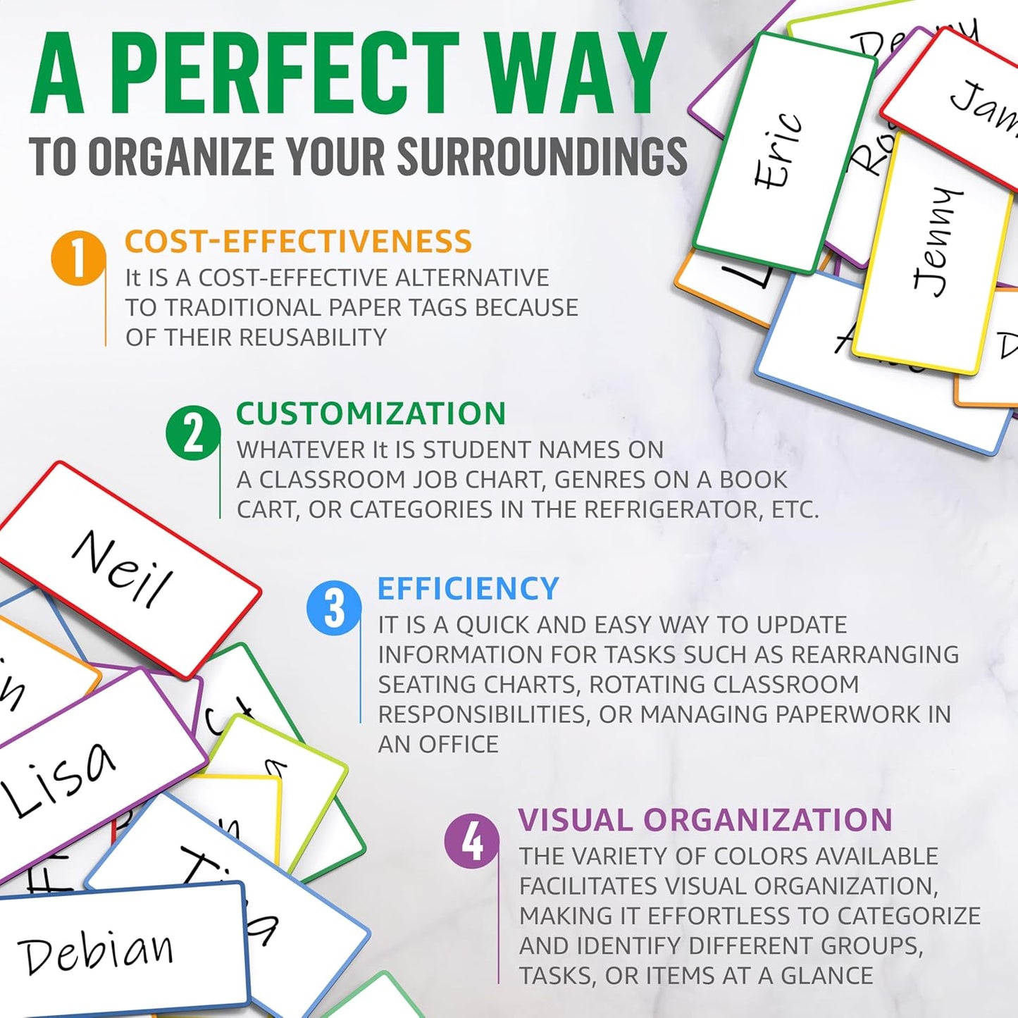 32 Pack Dry Erase Magnetic Labels 2x4 in - Magnetic Name Tags for Classroom Lockers School Bus - Classroom Magnets for Names - Magnet Labels for Whiteboard - Magnet Names Plates for Classrooms