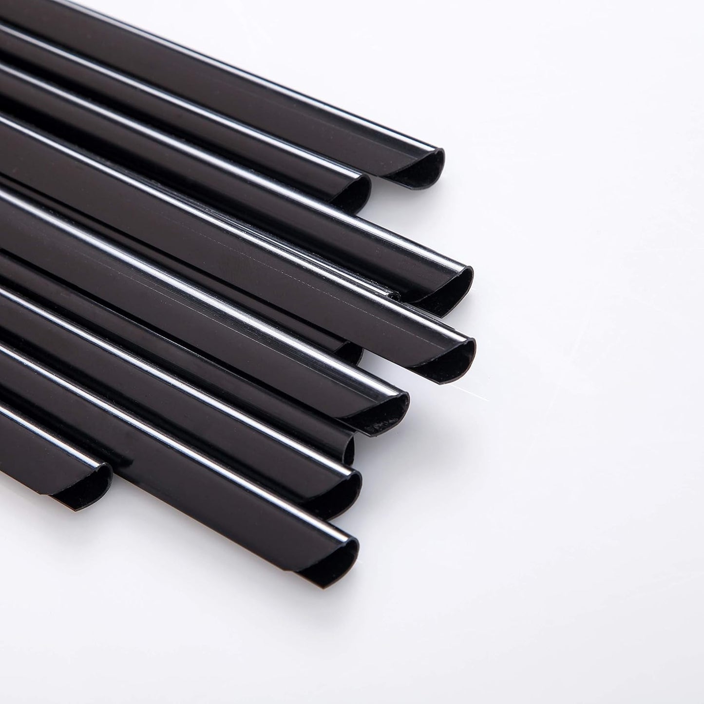 BNC Slide and Grip Binding Bars, 1/8 inches, Black Color, Letter Size Pack of 100, 15 to 20 Sheet Capacity, Round Corner (1/8 Inches, Black)