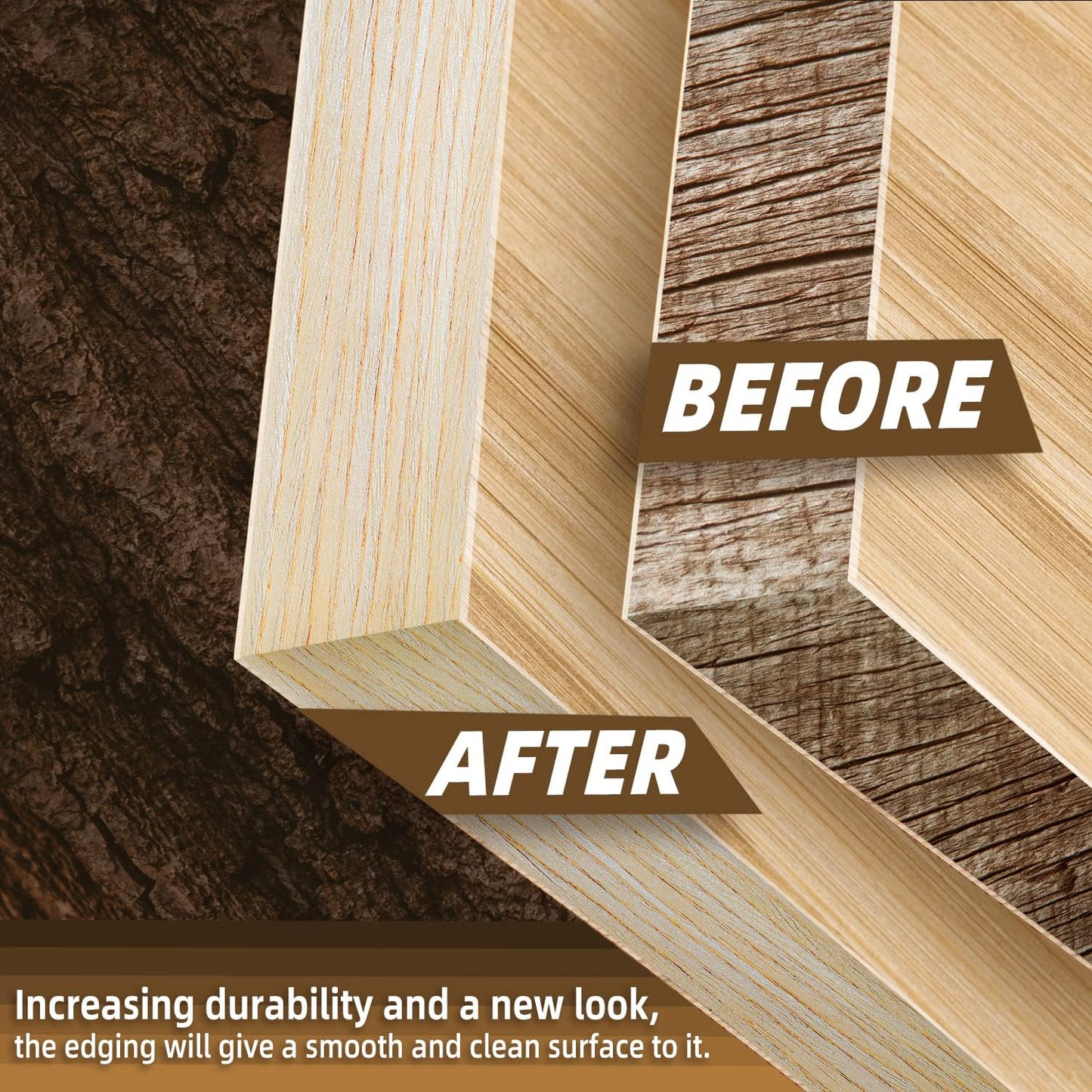 GSCIT Club Oak Edge Banding, 1 inch x 25ft roll of Veneer Edge Banding Preglued Flexible, Real Wood Tape Banding