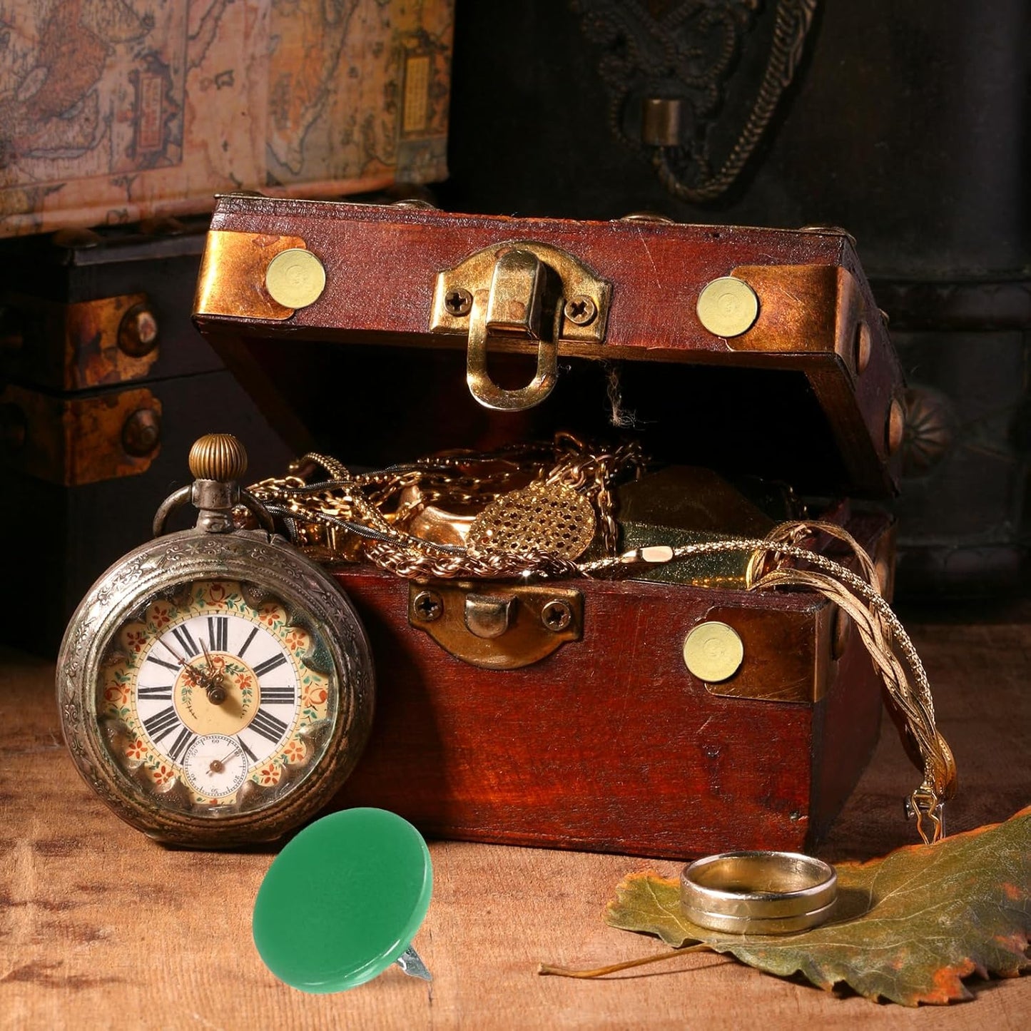 uxcell 100Pcs Upholstery Tacks, 11mmx10mm Flat Head Thumb Tack Decorative Furniture Nails Push Pins for Furniture Sofa Headboards, Green