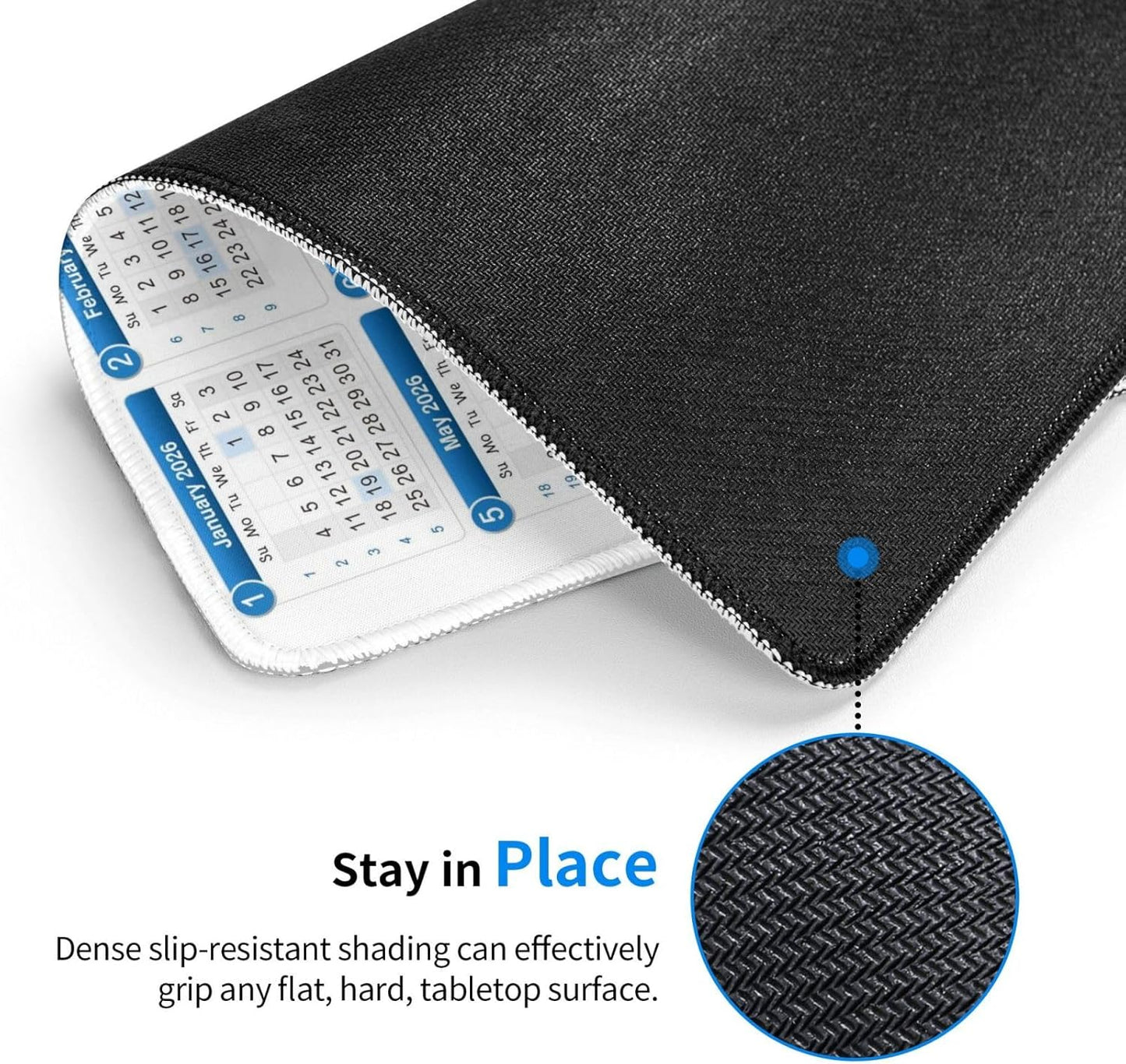Mouse Pad, 2026 Calendar with Holiday Mouse Pads Mousepad, Anti-Slip Rubber Mouse Mat Desk Pad for Gaming Office Laptop Computer