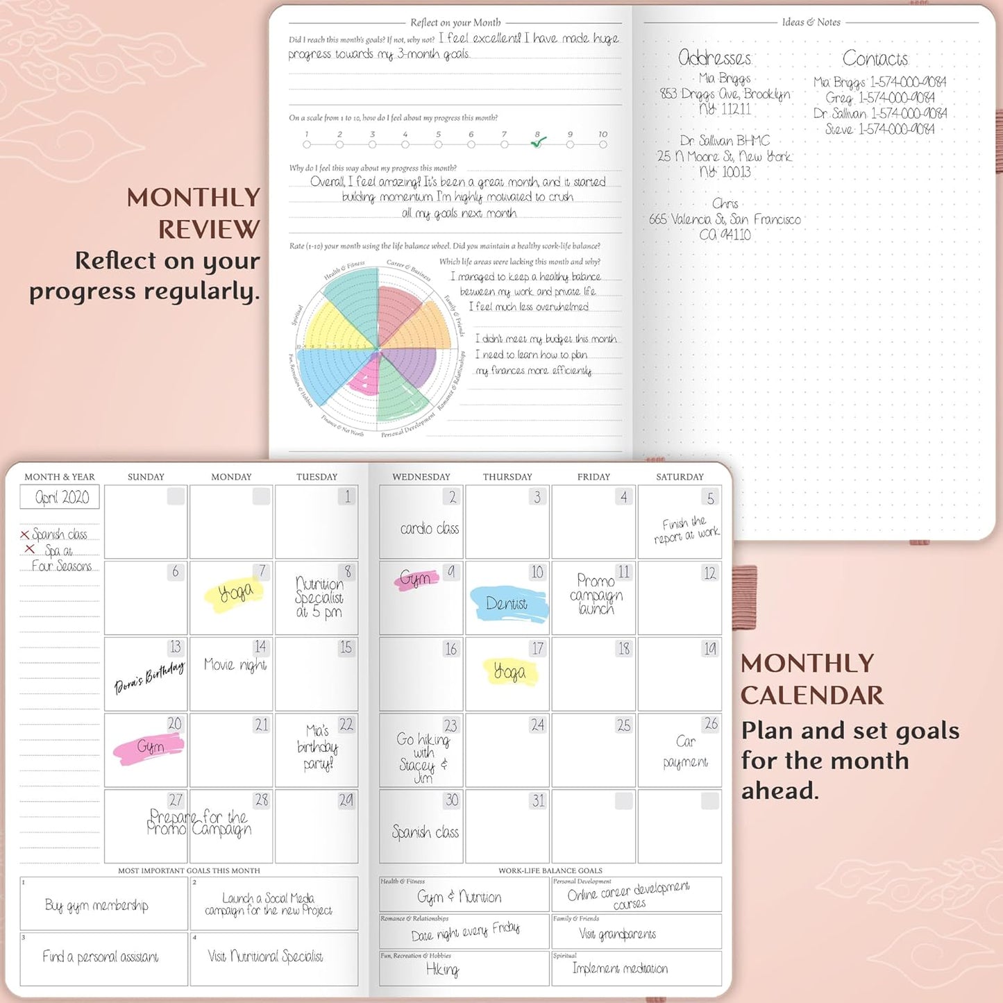 Legend Planner Hourly Schedule Edition – Deluxe Weekly & Daily Organizer with Time Slots. Time Management Appointment Book Journal for Work & Personal Life, Undated, A5 Hardcover – Rose Gold, Debossed