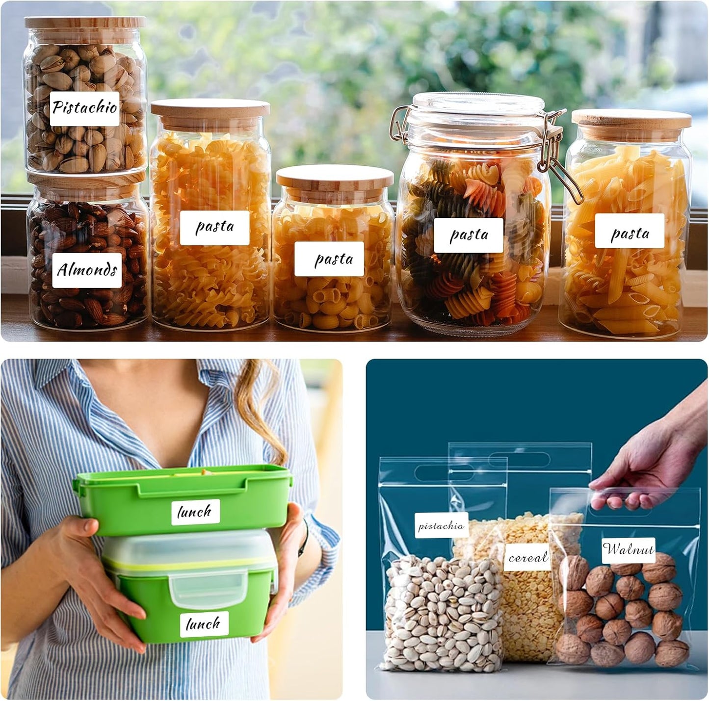 Multi-Use Removable Labels, 1"x 3", 300 PCS Blank Labels Total,Water/Oil/Tear Resistant/Ink Won't Smudge No Residue