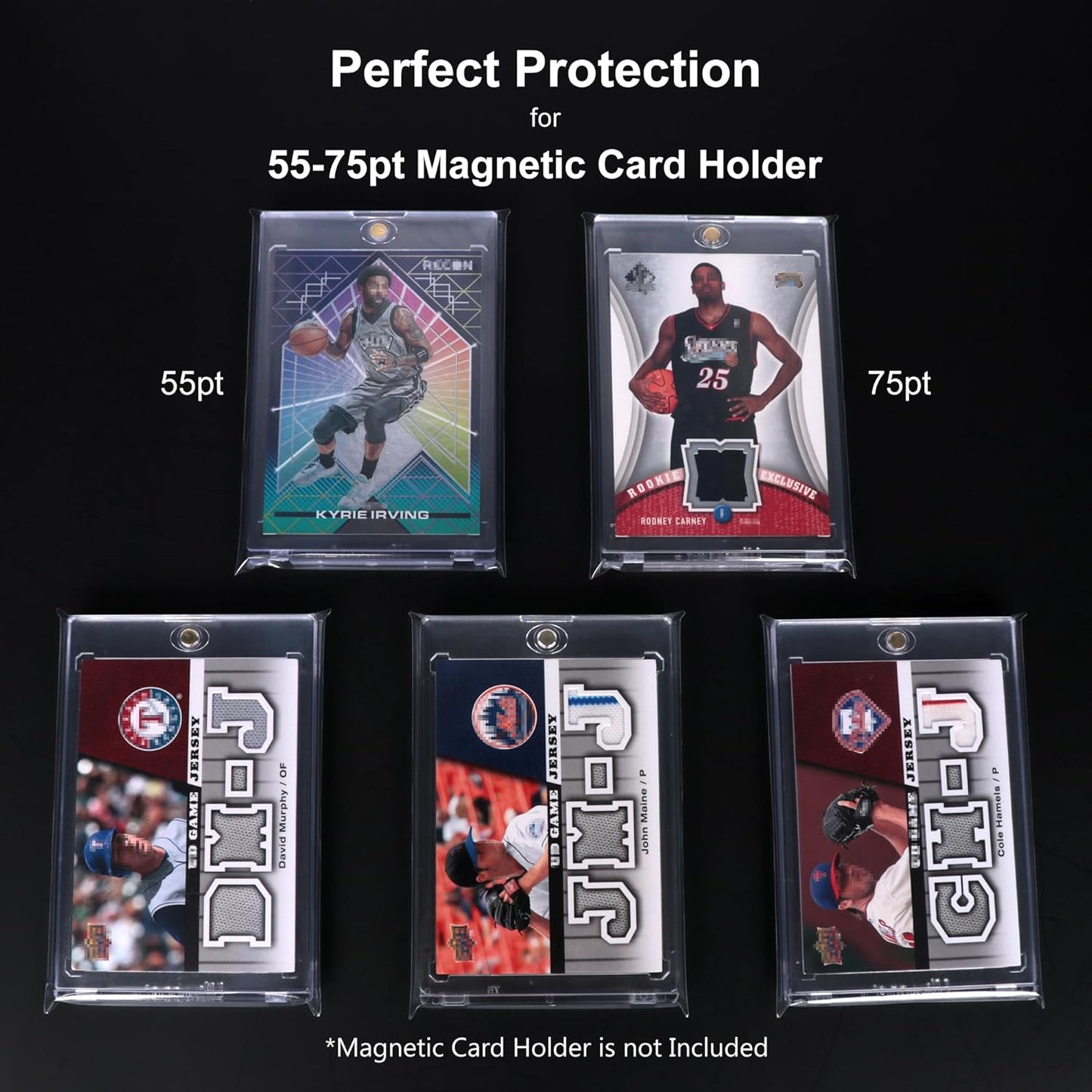 Resealable Sleeves for 55-75PT Magnetic Card Holders, Exact Fit Team Bags for 55-75PT Magnetic Card Holders (400 Pack)