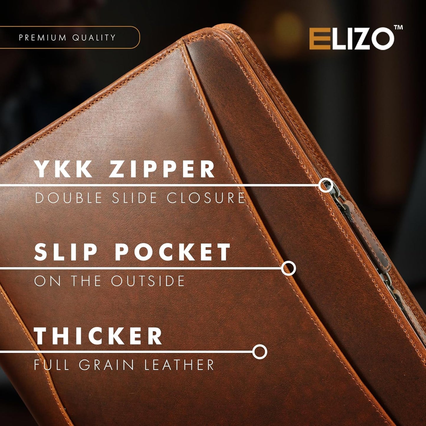 Leather Portfolio Organizer Folio Leather Padfolio Portfolio Binder Portfolio Folder Leather Portfolio for Men Women Business Notebook Cover Resume Folder Legal Pad Portfolio Notebook Holder - ELIZO