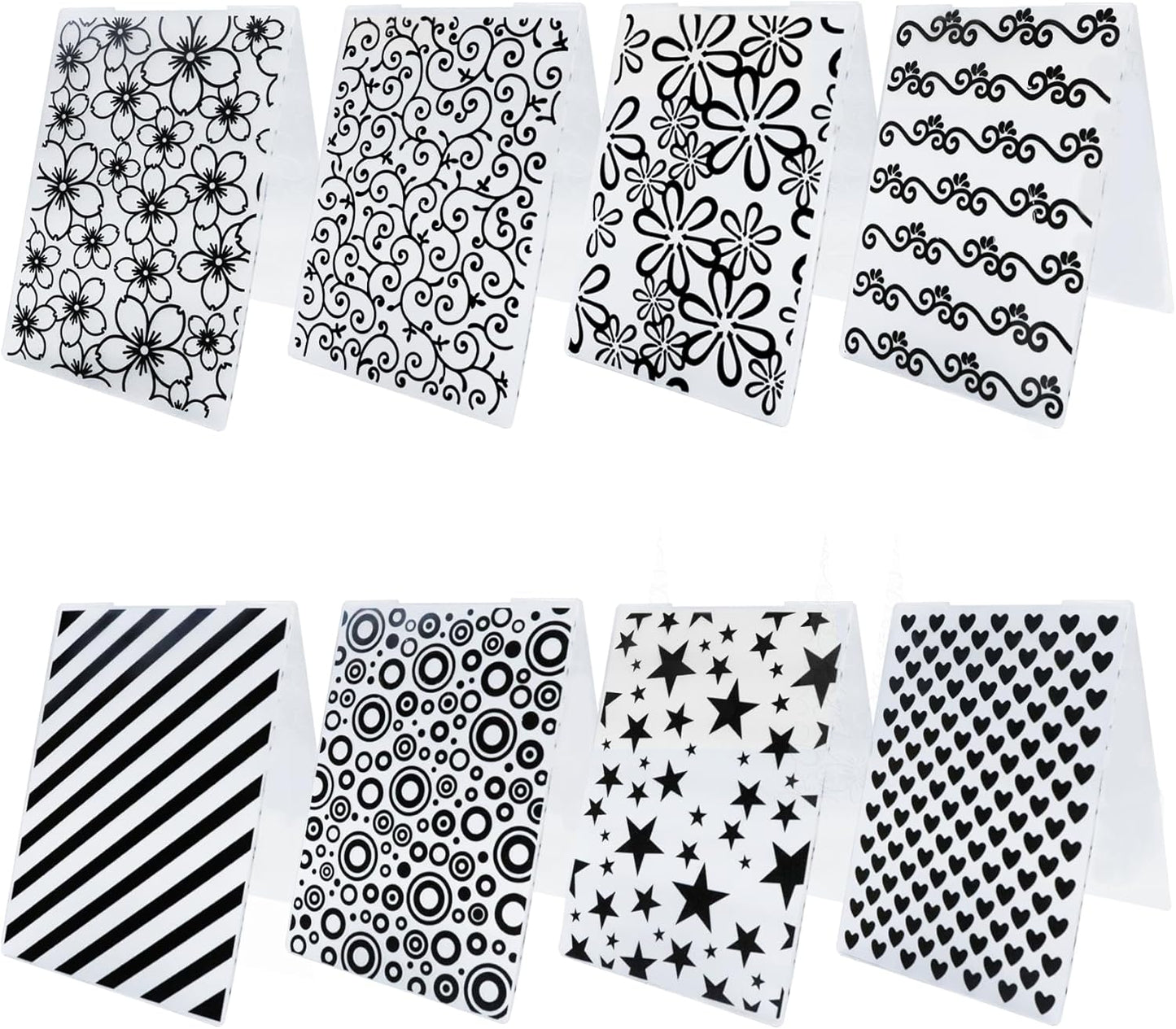 8 Pcs Embossing Folders,Embossing Folders for Card Making,Plastic Paper Card Stencils for Crafts Scrapbook Photo Album DIY,"5.8 x 4.1"(Elegant Style）