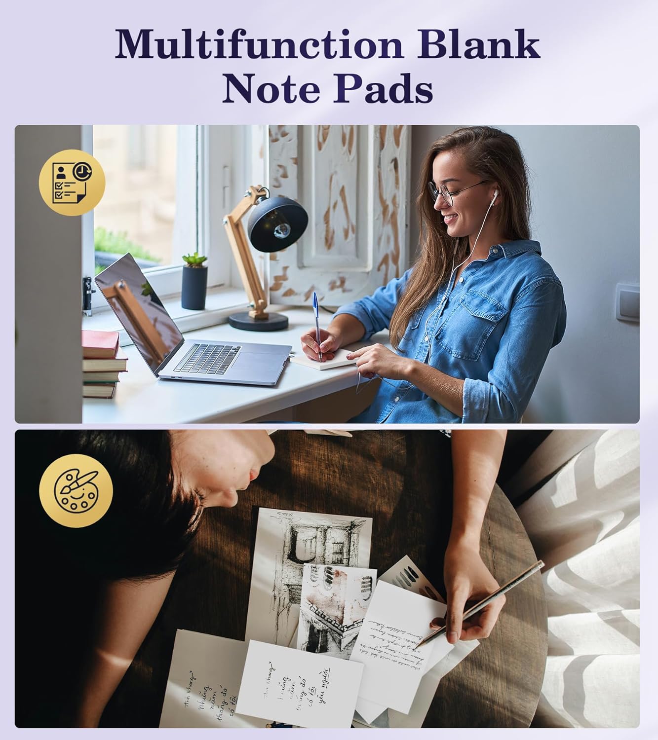 Small Note Pads 3x5 Pocket Notepad, 24 Pack Server Note Pads 3x5, White Memo Pads, Scratch Pads, Small Writing Pads White Paper, 50 Sheets per Blank Pocket Notepads 3x5 Scratch Paper for Work/School