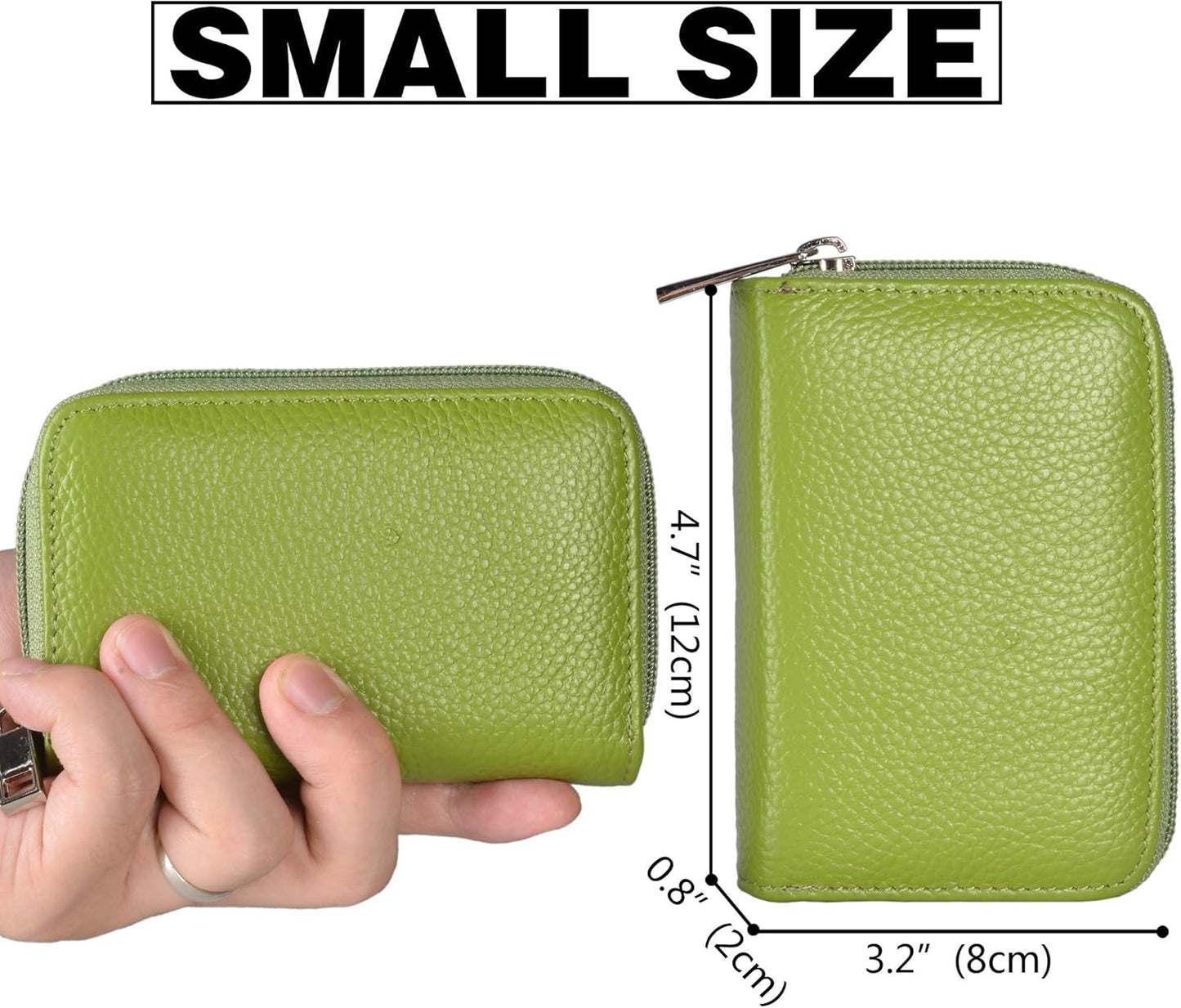 Easyoulife Genuine Leather Credit Card Holder Zipper Wallet With 26 Card Slots