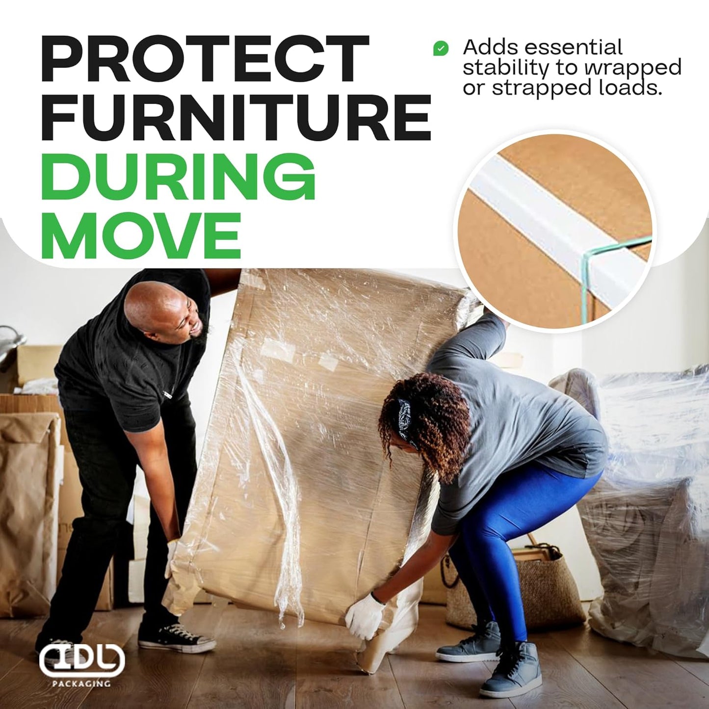 IDL Packaging Cardboard Edge Protectors 2" x 2" x 24", Full Pallet of 5600 pc, White - V-Board Reinforced Corner Protectors - Regular-Duty Cardboard Corners for Shipping