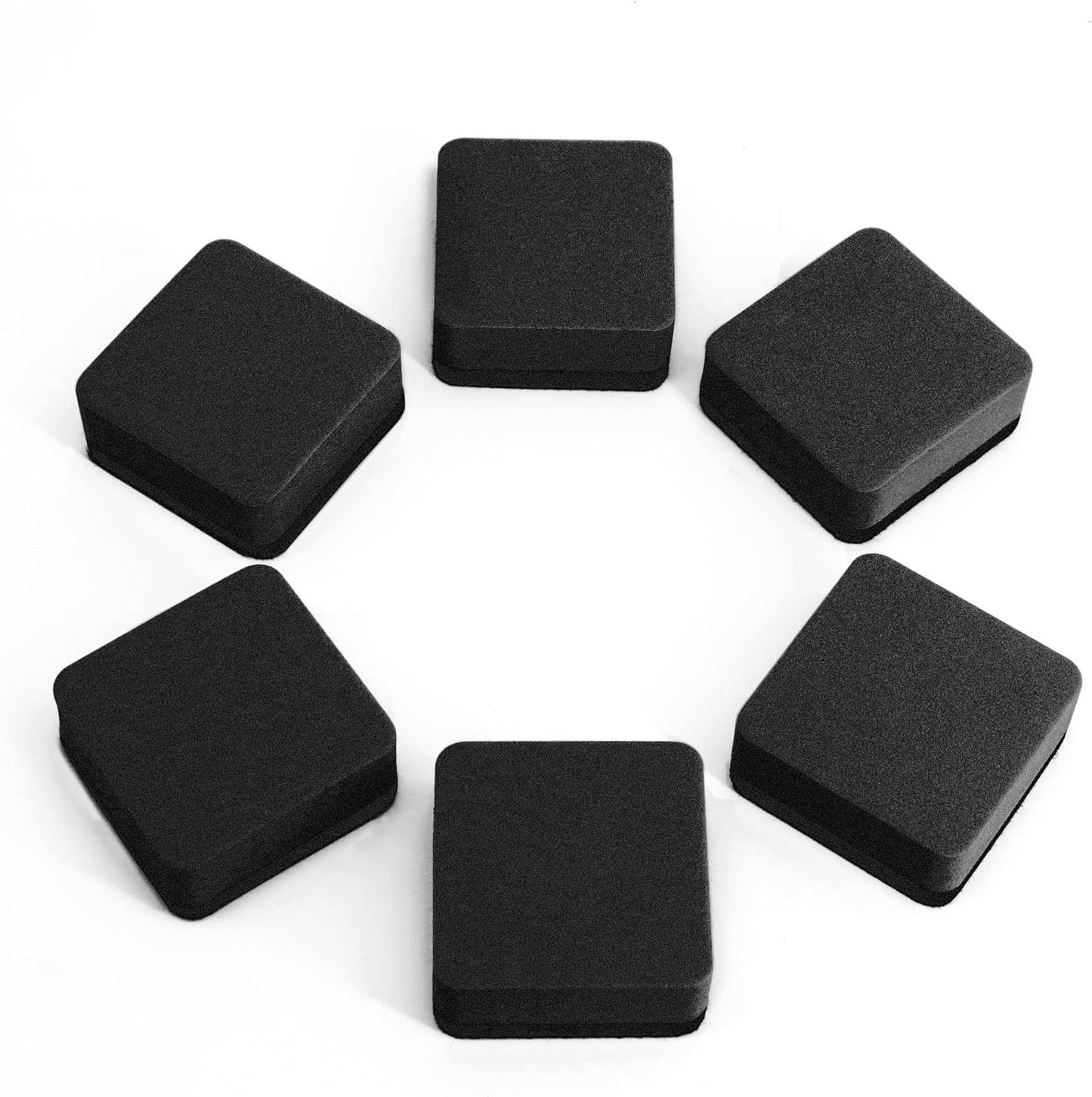 Dry Erase Erasers, IHPUKIDI 48 Pack Magnetic Whiteboard Dry Eraser Chalkboard Cleansers for Classroom, Home and Office (Black 2 x 2 Inch）