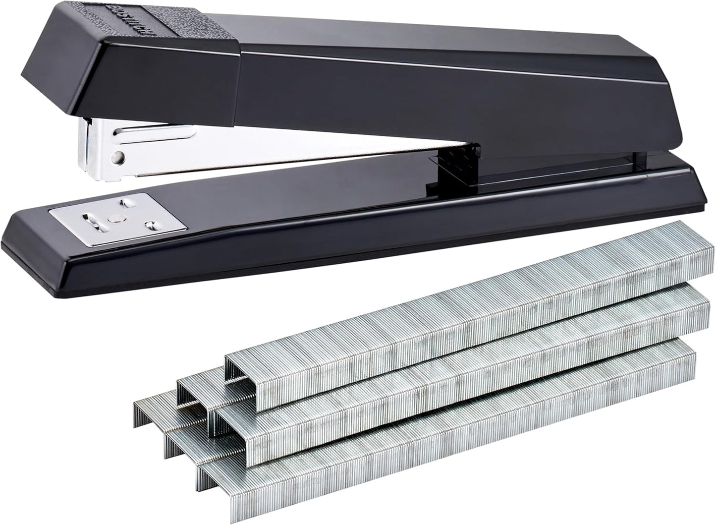 Bostitch Office Stapler, No-Jam Premium for Desktop, Includes 1,250 Staples, Full-Strip, 25 Sheet Capacity, Black