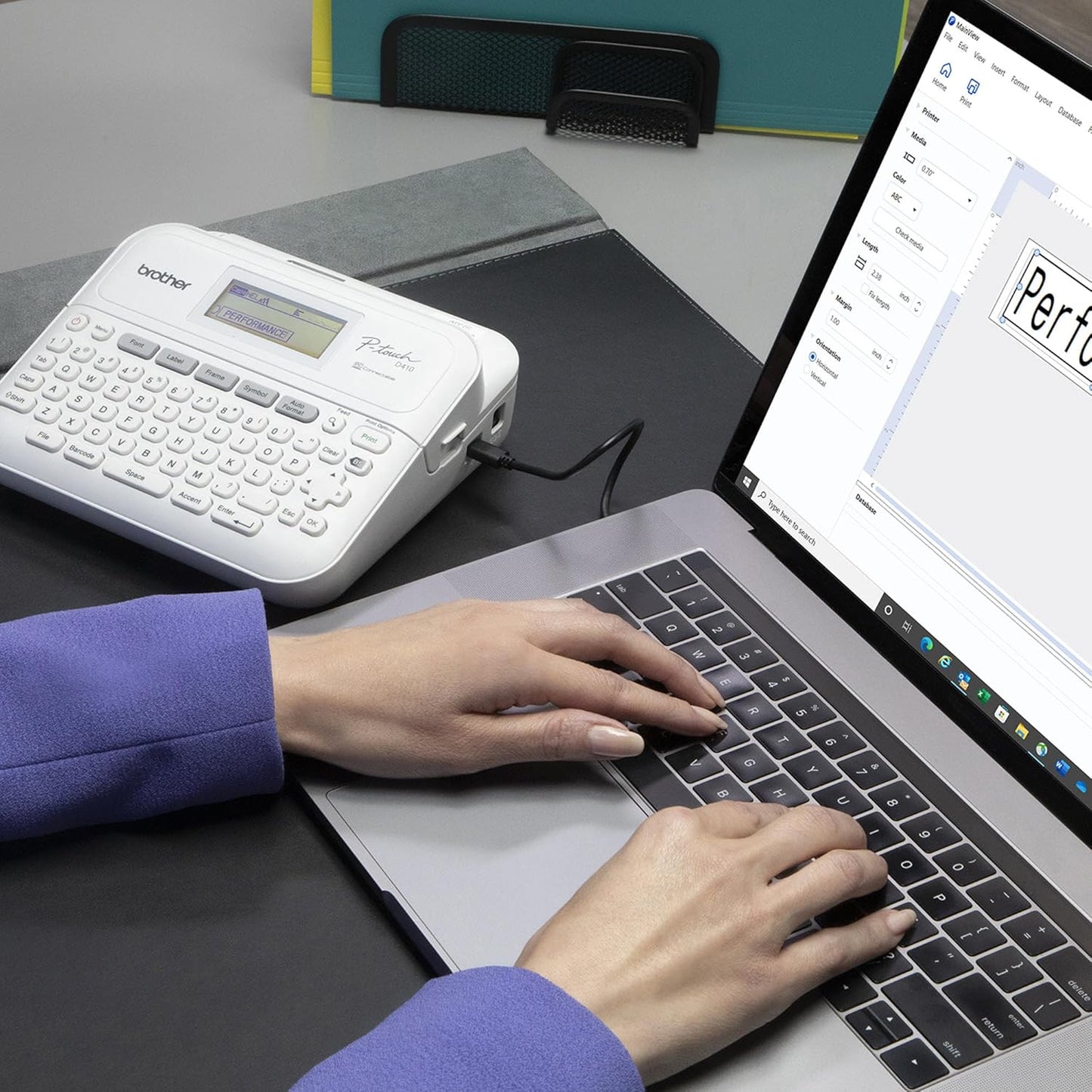 Brother P-Touch PT-D410VP Home / Office Advanced Label Maker | Connect via USB to Create and Print on TZe Label Tapes up to ~3/4 inch