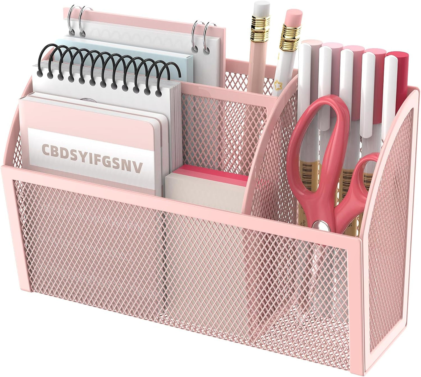DALTACK Magnetic Pencil Holder Shelf for the Whiteboard 3-Grid Mesh Pen Refrigerator Organizer Locker Accessories Home,School and Office,Pink (3-GridPink)