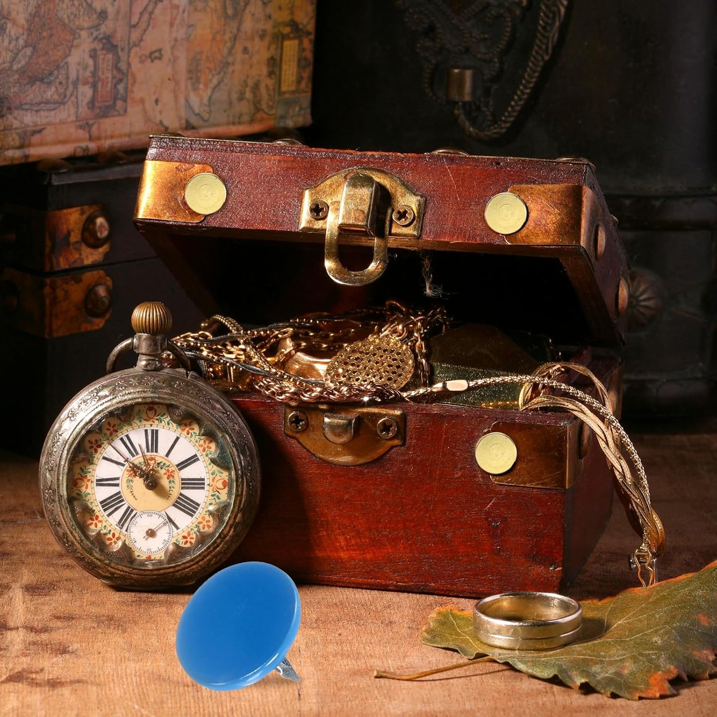 uxcell 120Pcs Push Pins, 11mmx10mm Round Flat Head Decorative Thumb Tacks Upholstery Tacks for Cork Board Office Wall Hangings, Blue