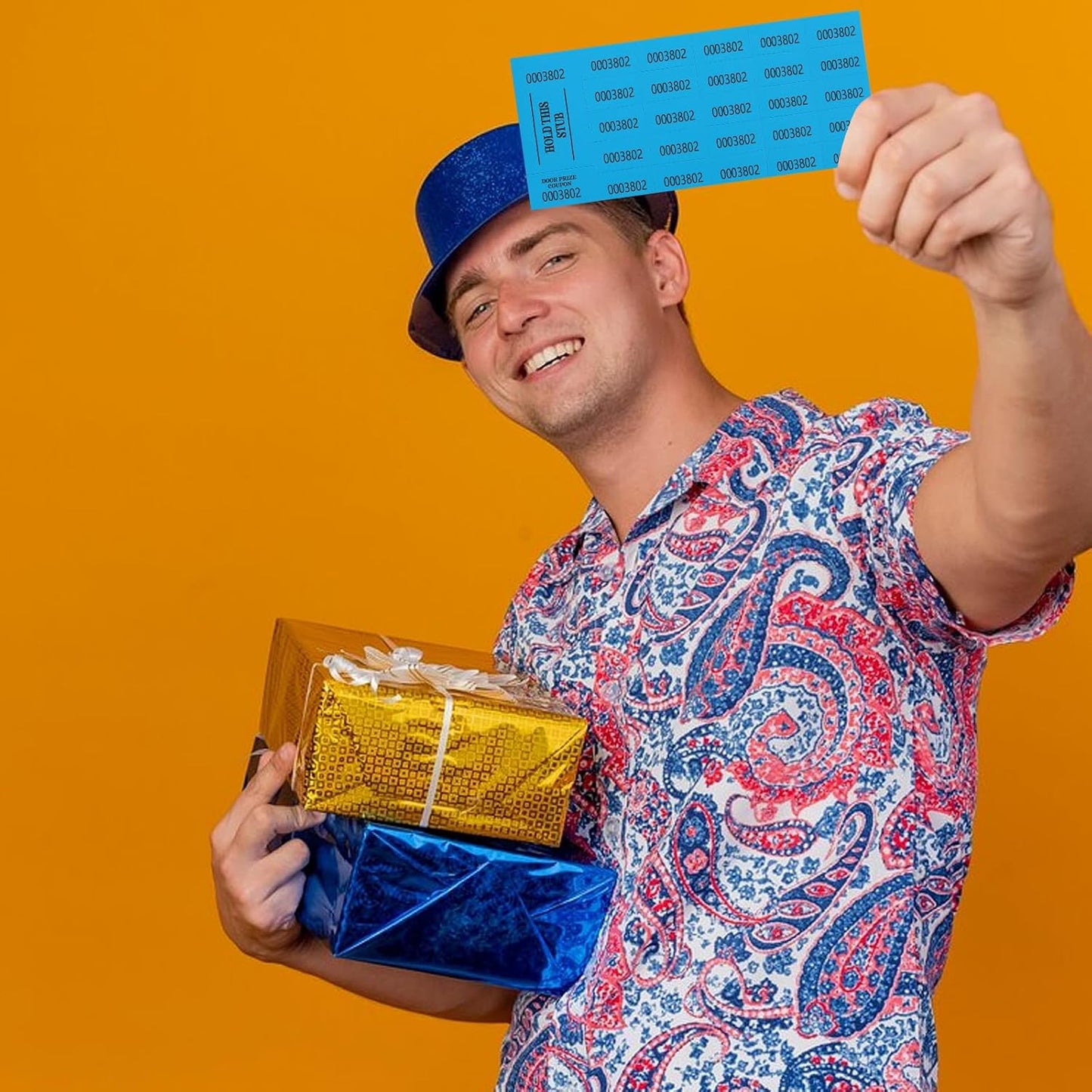 500 Pieces Auction Silent Ticket Basket Tickets Raffle Tickets Sheets Blue 4"×9" for Chinese Door Prize Fundraiser Drink Carnival Penny Auction Events-500 Numbers