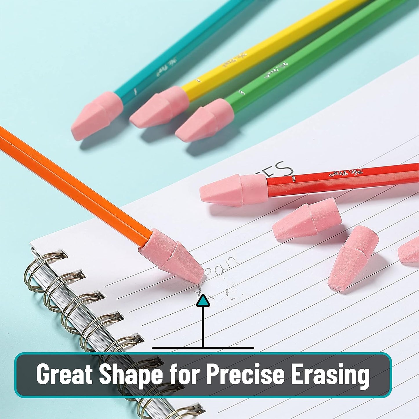 Mr. Pen- Pencil Toppers,120 Pack, Pencil Top Erasers