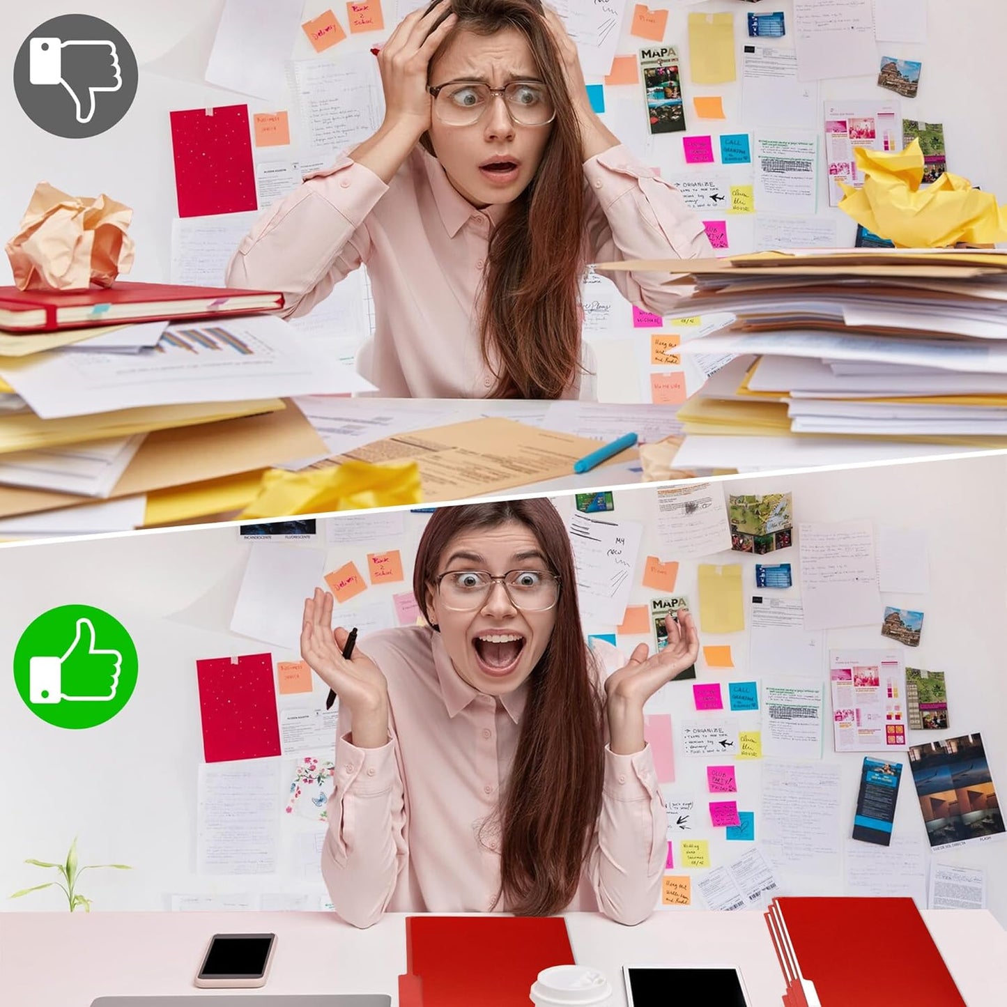 Two-Tone File Folder 8.5 x 11 Inch,36 Pack Red File Folders,1/3 Cut Tabs File Folder Letter Size,Colored File Folders,Manila File Folders for Office,School and Home,Organization