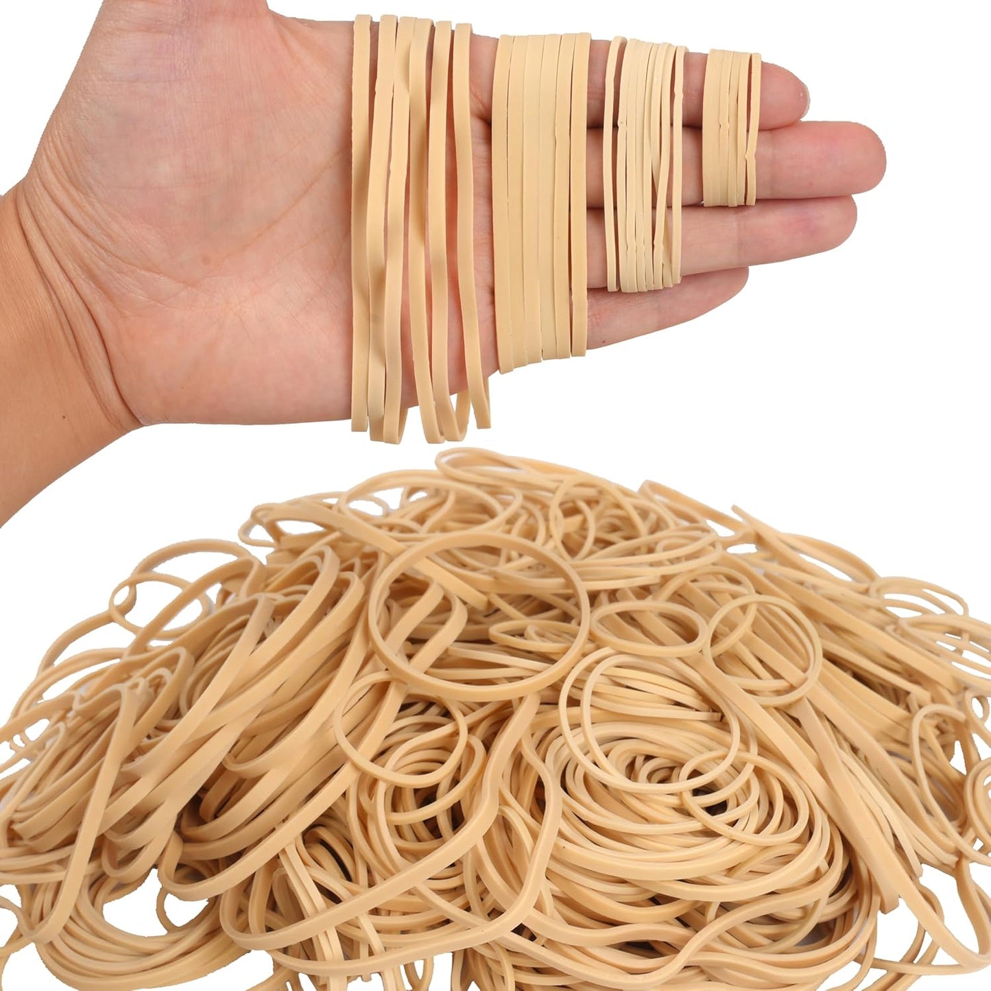 HAIDIBAO-Rubber Bands Assorted Sizes Beige Elastic Bands for Office supplies 0.5lbs size10,size#16,size 33,Size(4-4/5" x 1/8") rubber band