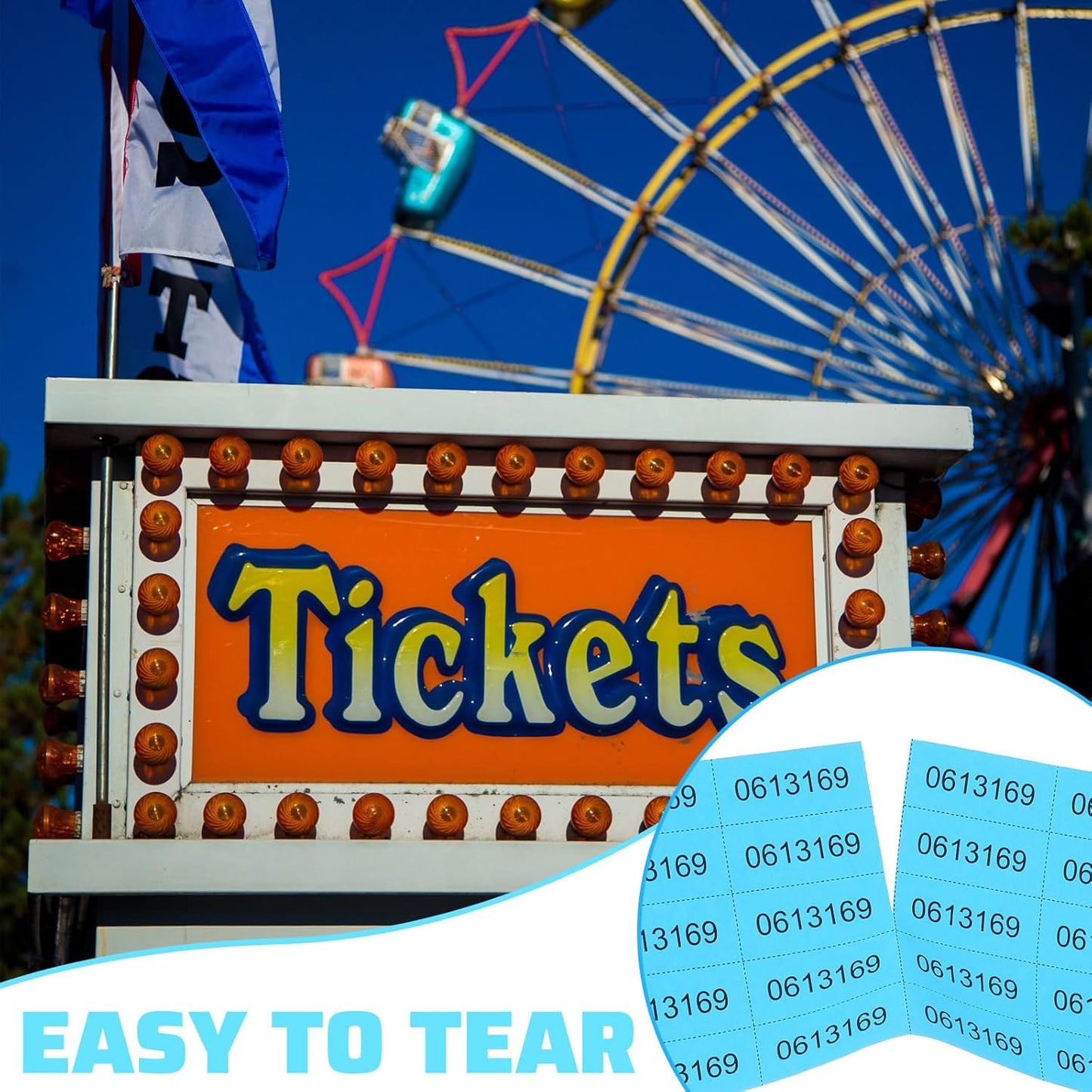 Kosiz 1200 Sheets Raffle Ticket Sheets Blue Chinese Auction Tickets with 25 Bid Numbers Per for Fundraising Basket Silent Auction Activity Fundraiser Prizes Church Events