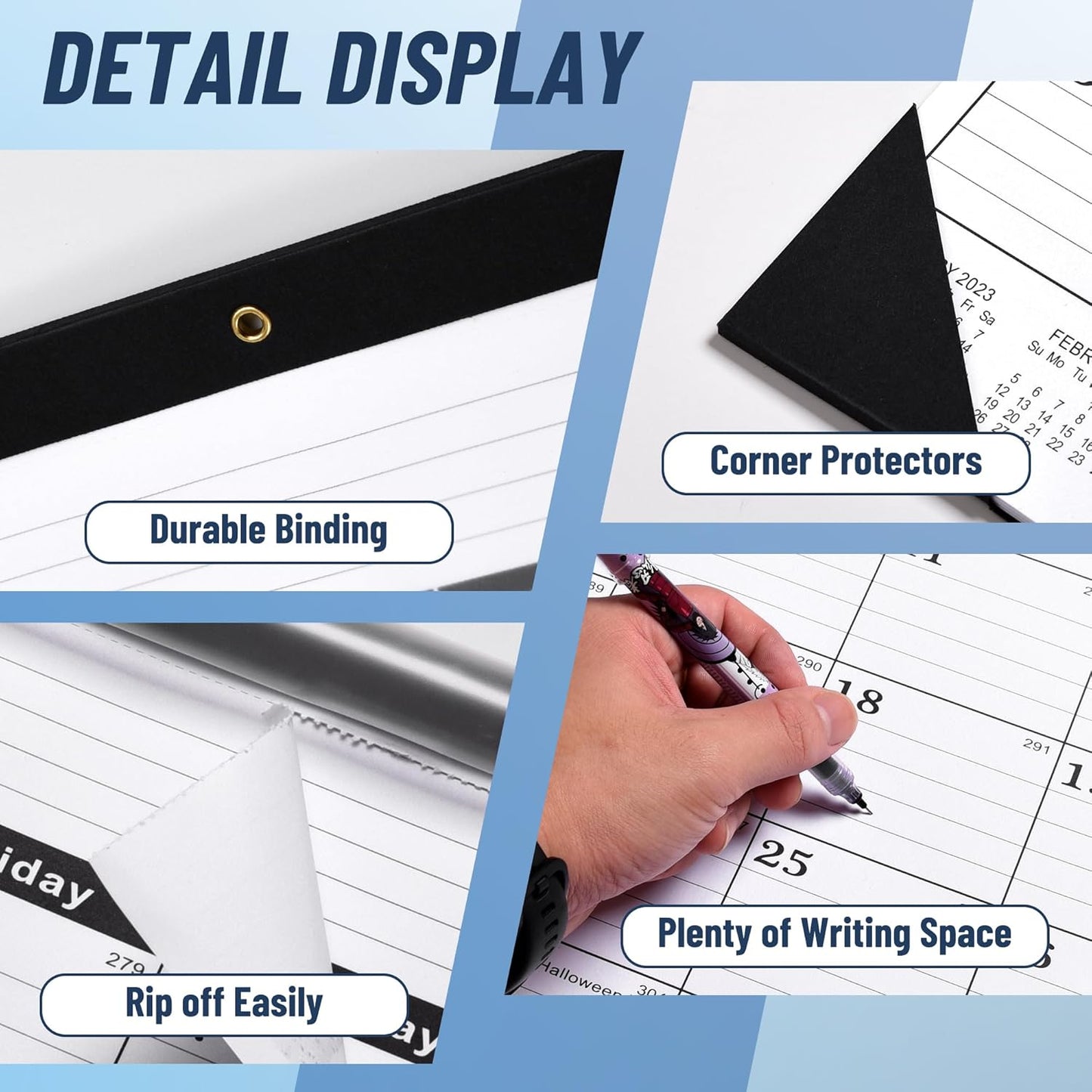 Desk Calendar 2026,January 2026 to June 2027,Desk calendar 2026 Large 22x17, Calendar 2026 with PVC Cover,Round Holes& NOTES List (Black),18 Months 2026 Desk Calender.