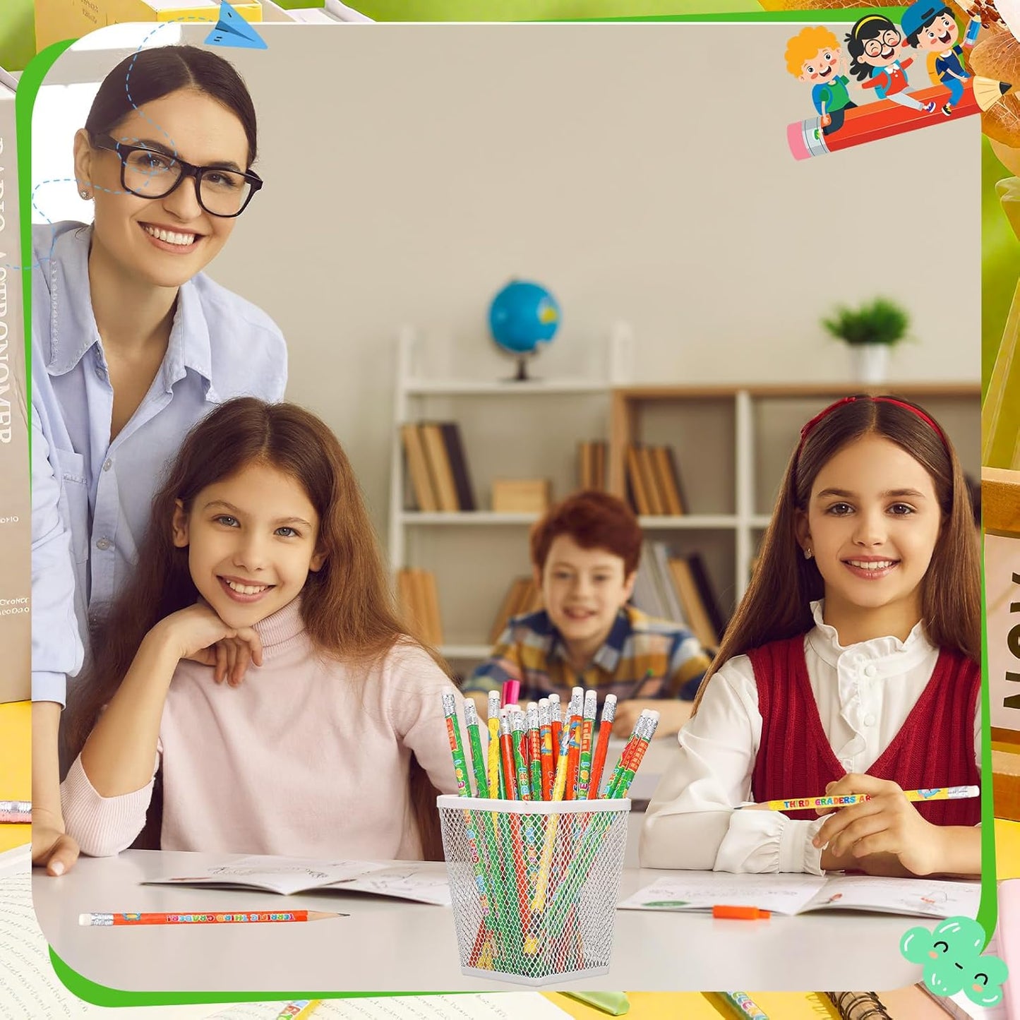 Tenceur 48 Pcs 5th Graders Pencils, 5 Motivational Cute Pencils Bulk with Erasers for Kids Student Teacher Classroom Reward Back to School Supplies