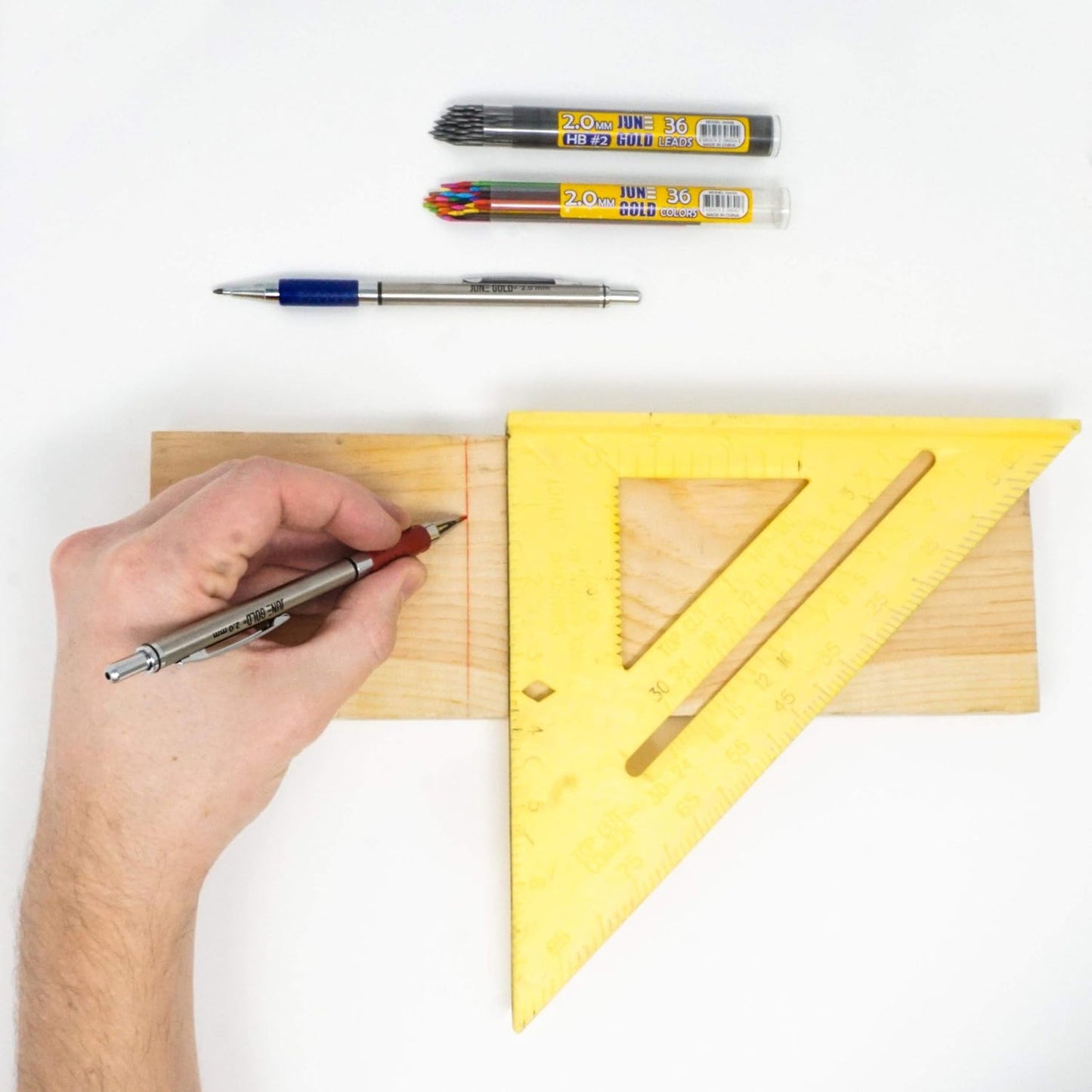 June Gold 36 Green (Emerald #104) Colored 2.0 mm Lead Refills, Bold Thickness for Heavy Use, Break Resistant with a Convenient Dispenser