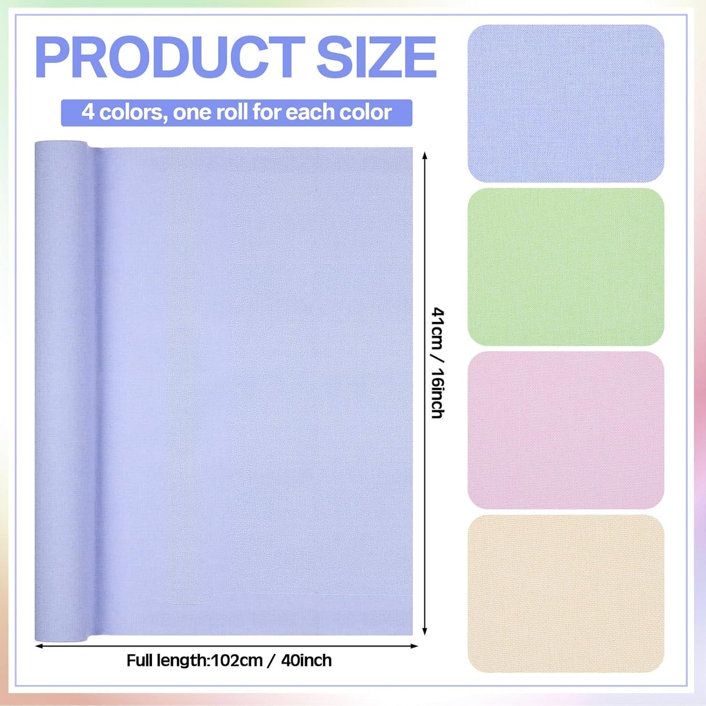 4 Pcs Book Cloth Bookcover Fabric Surface with Paper Backed Book Binding Cloth Fabric Book Cover for Scrapbooking Album DIY Craft Supplies Home, 4 Colors(Morandi Color,40 x 16 Inches)