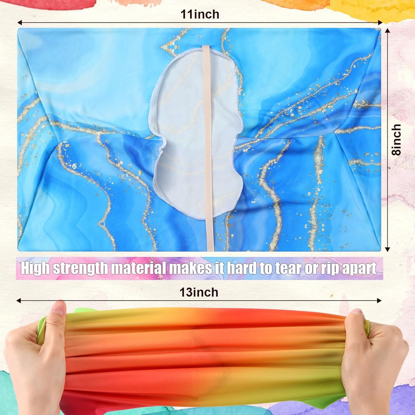 Yexiya 6 Pcs Stretchable Book Cover Jumbo Fabric Book Covers Colorful Pattern Book Protector Washable Reusable Protective Textbook Cover for Hardcover Textbooks up to 9 x 11 in (Marble Pattern)