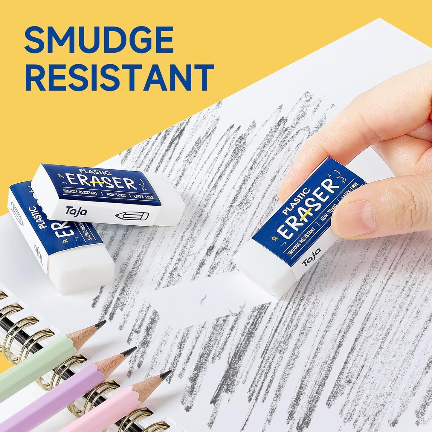 72 Pack White Erasers Bulk, Large Pencil Erasers for School, Classroom, Teacher, Homeschool, and Office Supplies