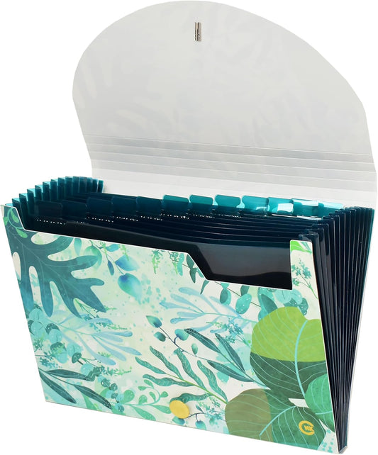 CNK File Folders Organizer with 13 Pockets Accordion Expanding Folder Documents Receipt Document Paper Pocket Filing Accordian Important expandable holder files alphabetical Labels Letter
