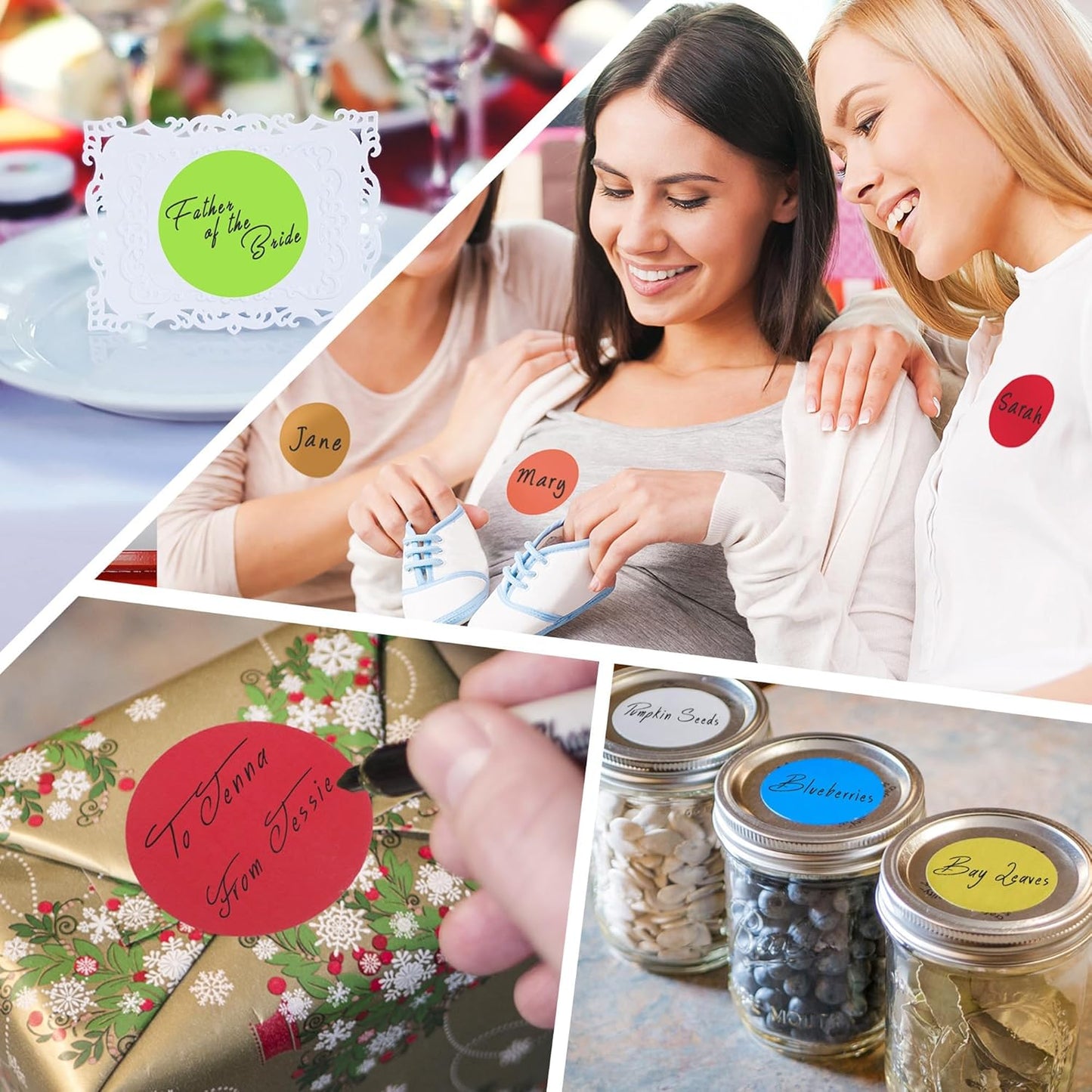 ChromaLabel 2 Inch Round Labels, High Visibility Colored Stickers, Permanent Adhesive Circle Labels - 500 Large Colored Sticker Dots per Roll, Fluorescent Orange Circle Stickers - Case of 5