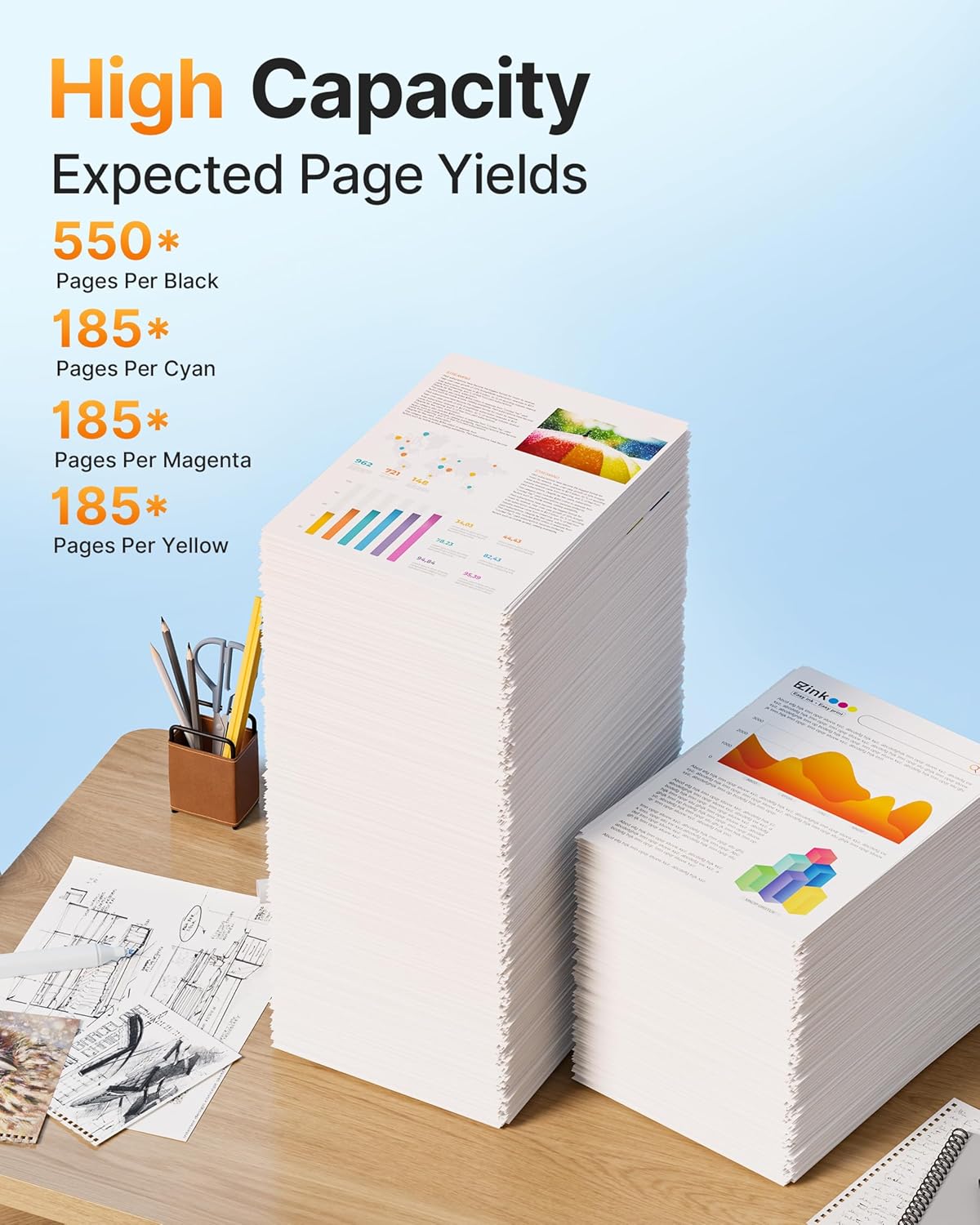 E-Z Ink Remanufactured for Epson 222 222XL Ink Cartridges Combo Pack High Yield Work for Workforce WF-2960, Expression Home XP-5200 Printer (Black, Cyan, Magenta, Yellow)