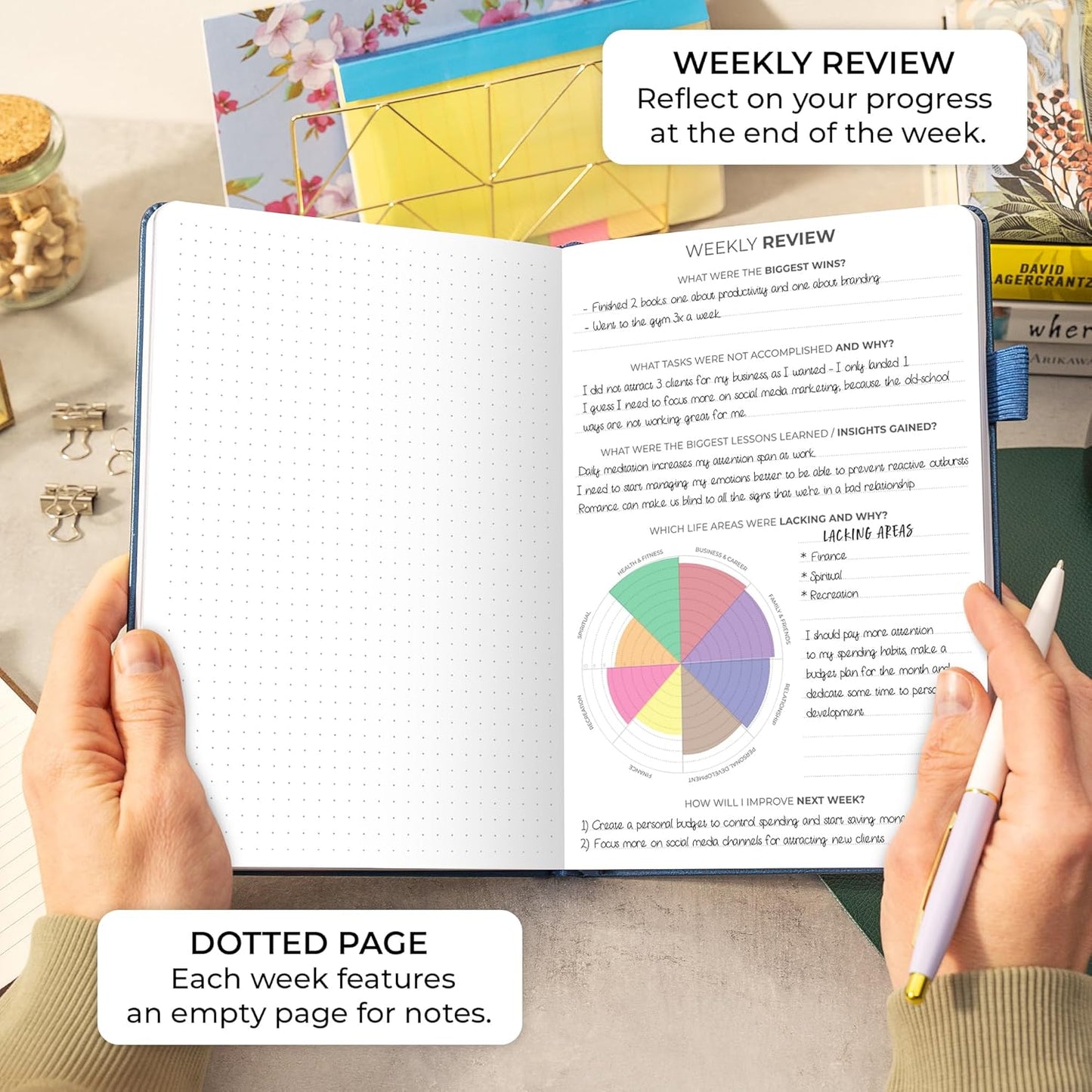 Clever Fox Planner Daily Premium – Undated Daily Planner with Hourly Schedule, Personal Organizer, Productivity Journal, 6 Months (Mystic Blue)