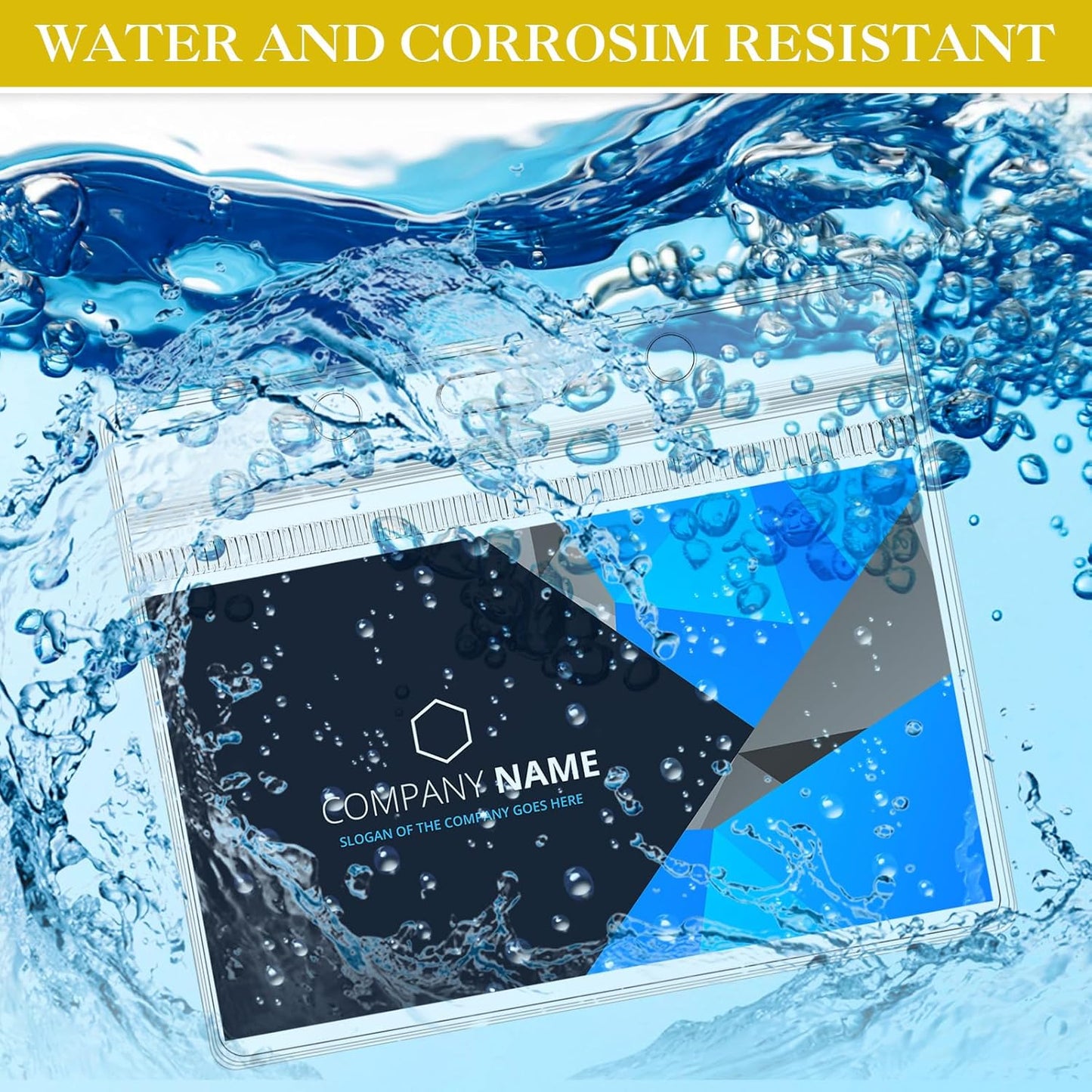 Marspark 100 Sets Clear Name Tags with Lanyard, Lanyards for ID Badges Reusable Strap with ID Holder Plastic Name Badges for Adults Business School Church Conference (Yellow)