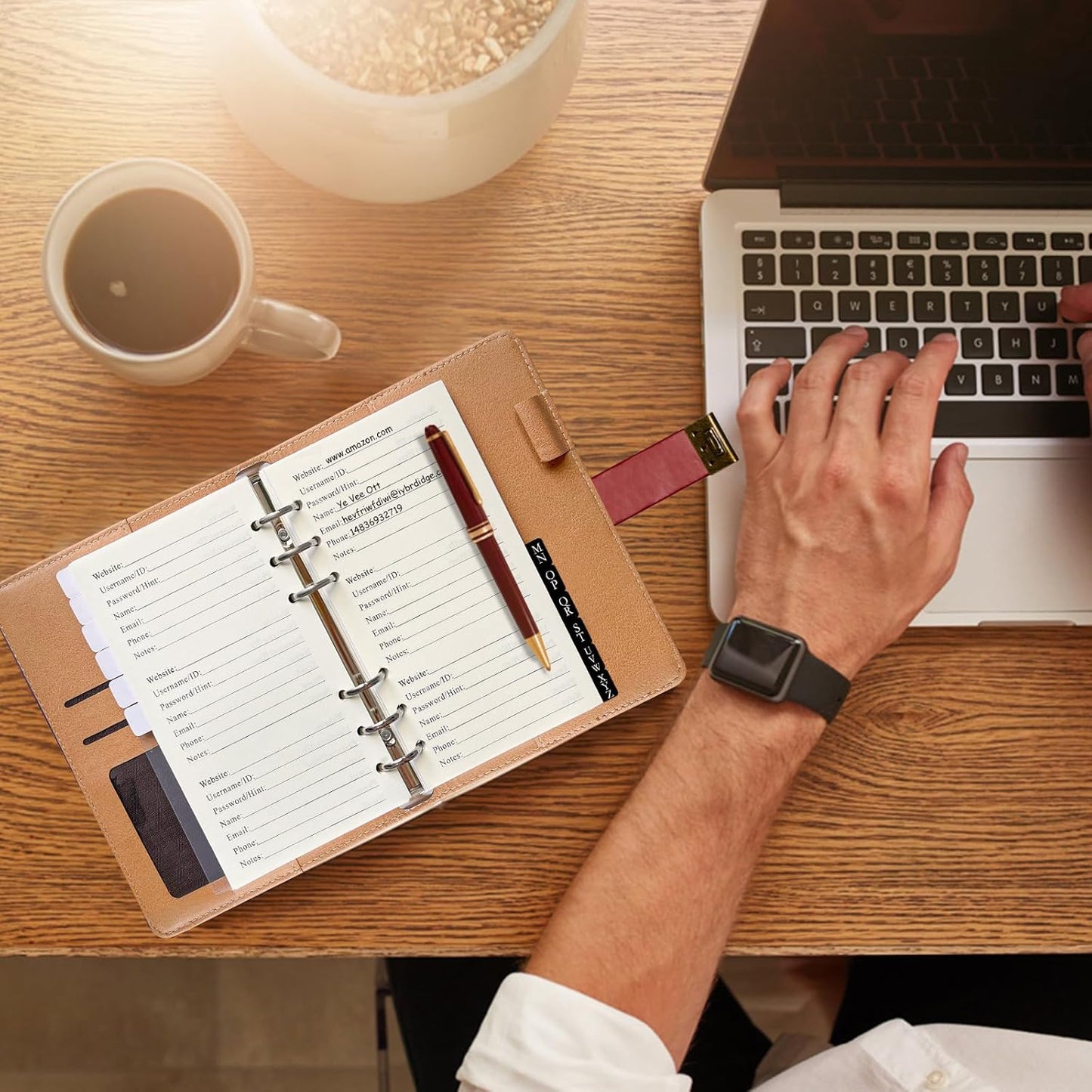 BTSFTOGET Small Password Book with Alphabetical tabs. 316 Pages Lockable Password Keeper Journal Notebook for Computer & Website Logins, RED Leatherette Hardcover, 7.5in x 5.5in