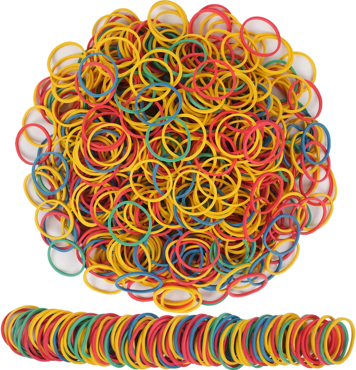 AMUU Rubber Bands 750pcs Colour Elastic Band Size 25mm 1 inch Rubber Bands Small for Office Supplies School Home