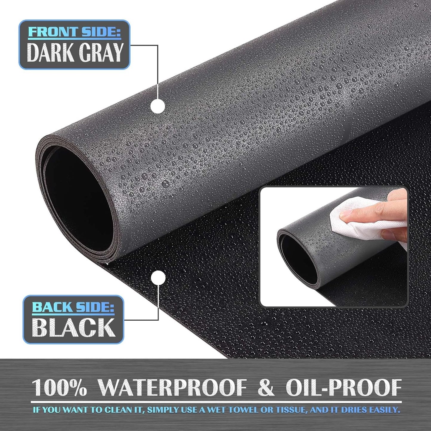 K KNODEL Large Office Leather Desk Mat, Mouse and Keyboard Pad, Computer and Laptop Mat, Desktop Protector and Cover, Writing Pad and Blotter (47.2"x17", Dark Gray)