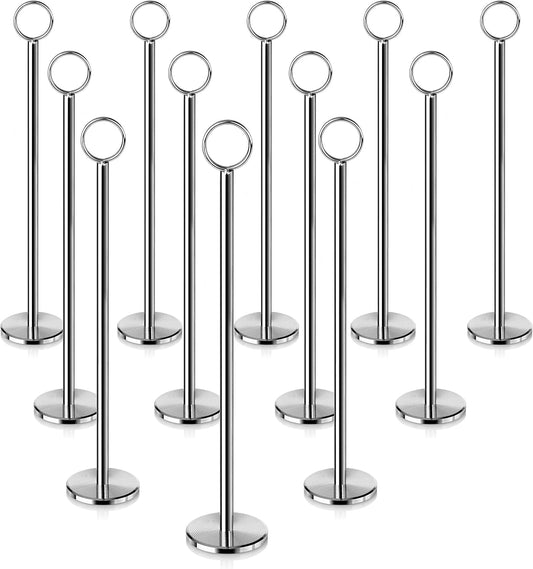 New Star Foodservice 23244 Ring-Clip Table Number Holder/Number Stand/Place Card Holder, 12-Inch, Set of 12
